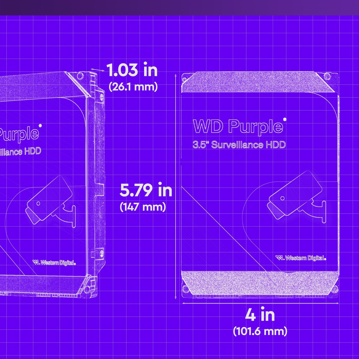 Western Digital 18TB WD Purple Pro Surveillance Internal Hard Drive HDD - SATA 6 Gb/s, 512 MB Cache, 3.5" - WD181PURP