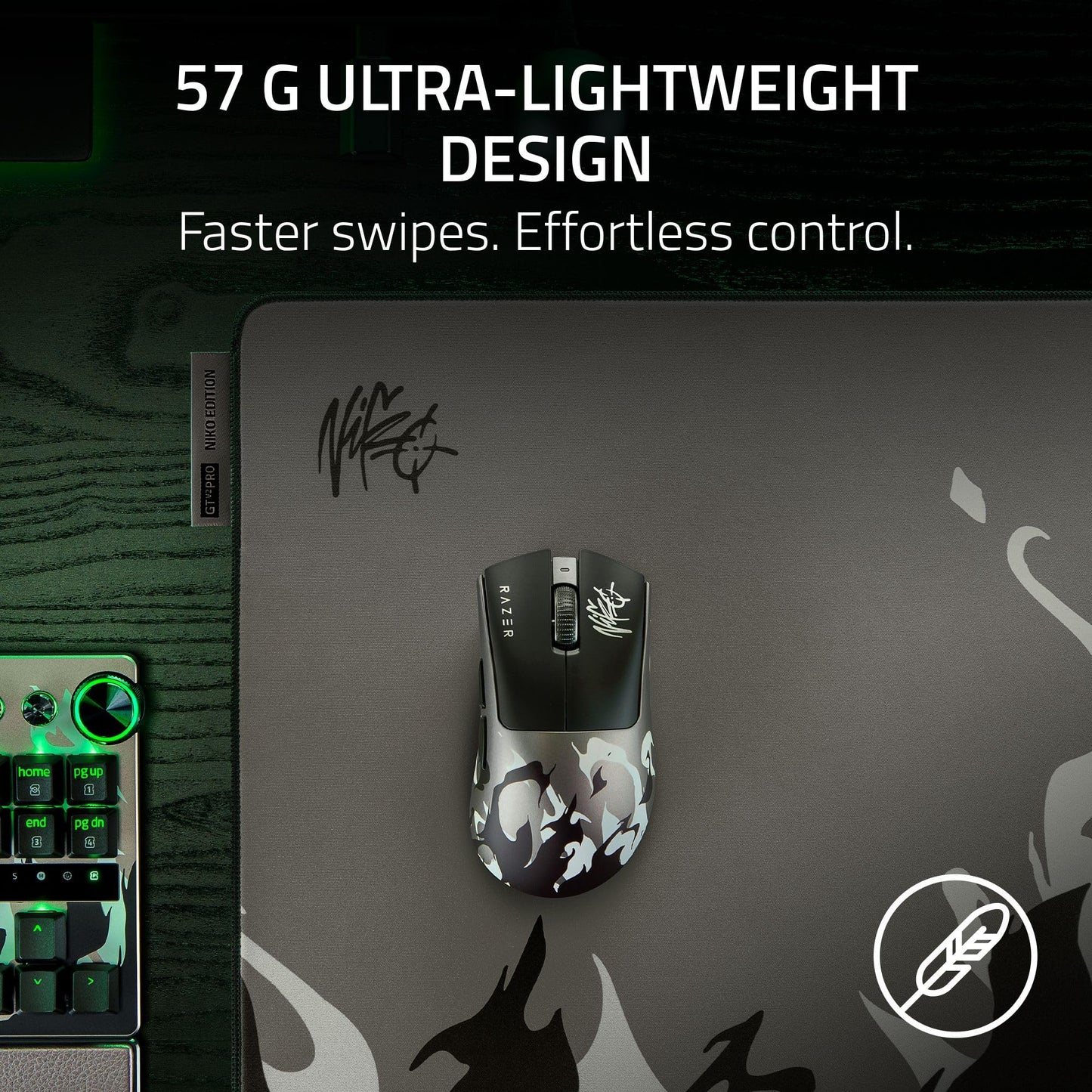 Razer DeathAdder V4 Pro Wireless Gaming Mouse: 56g Lightweight - HyperSpeed Wireless Gen-2 - Optical Scroll Wheel - Optical Switches Gen-4 - Focus Pro 45K Sensor Gen-2 - Up to 150 Hr Battery - Black