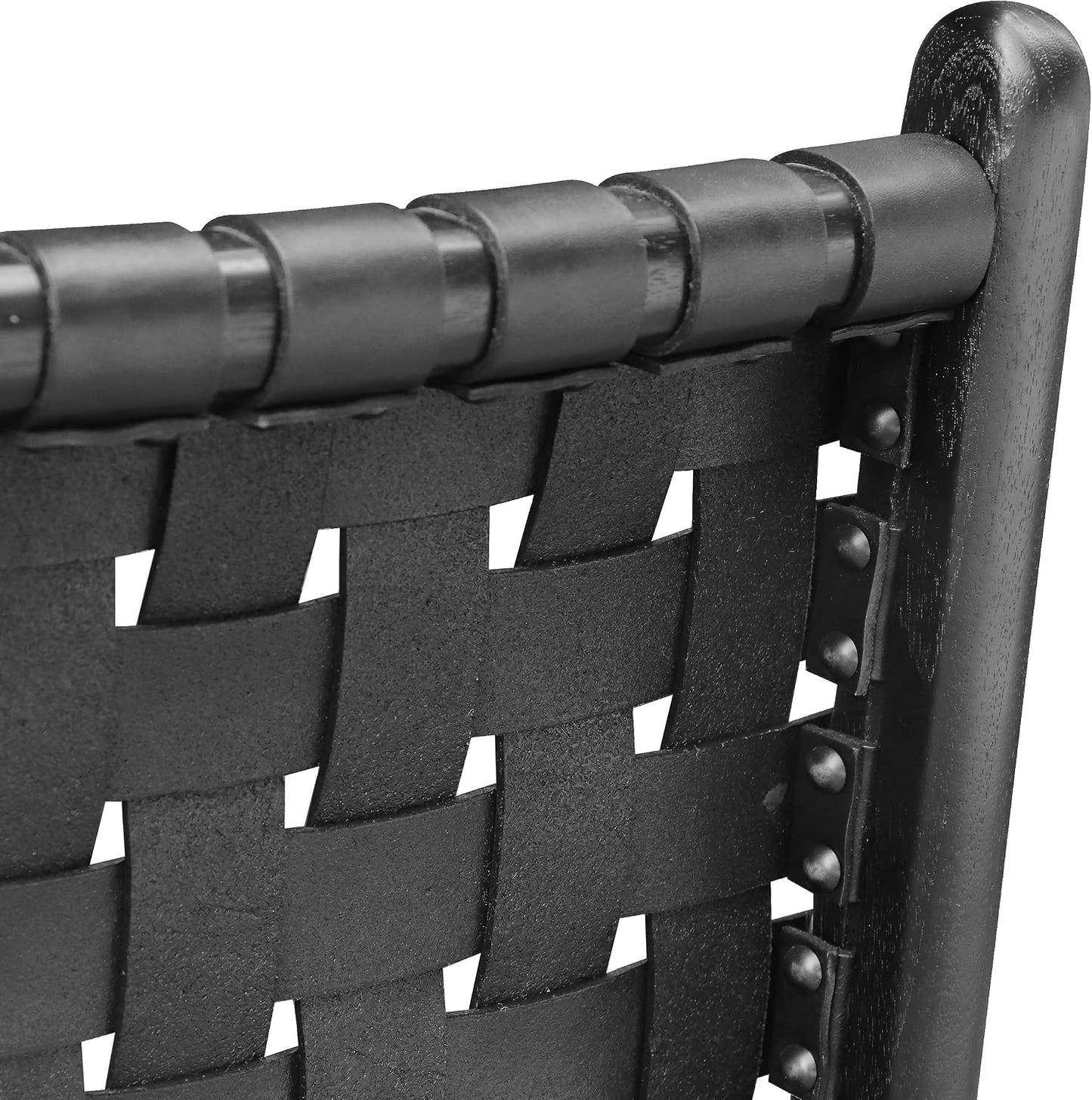 POLY & BARK Banda Teak & Leather Dining Chair in Havana Black