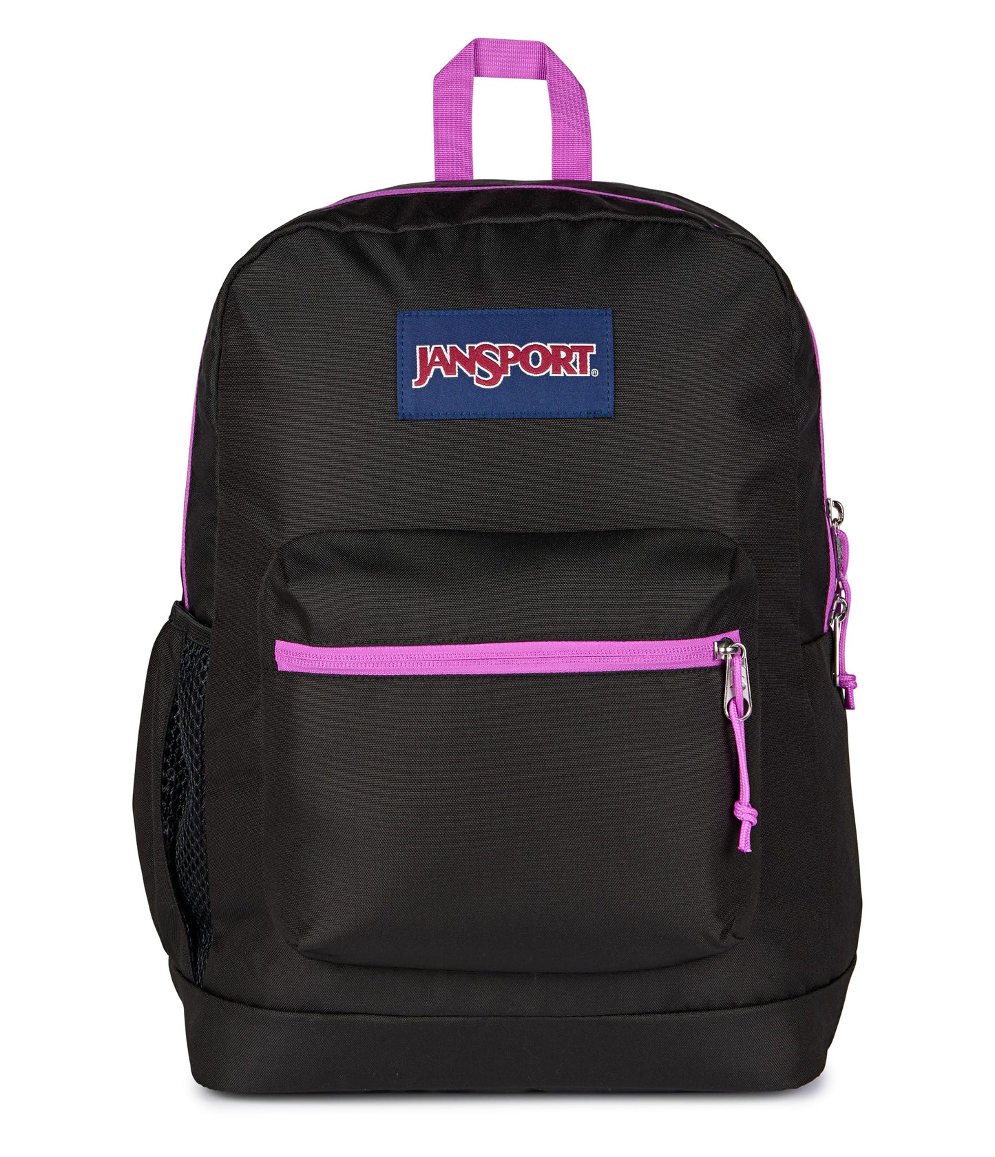JanSport Cross Town Plus Backpack - Large Main Compartment, Side Water Bottle Pocket, 15-Inch Padded Laptop Sleeve - Black