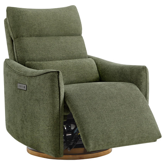 CHITA Swivel Rocker Recliner Chair, Power Nursery Glider Recliner, Nursery Rocking Chair with Adjustable Power Headrest, FSC Certified, Solid Wood Base, Cream