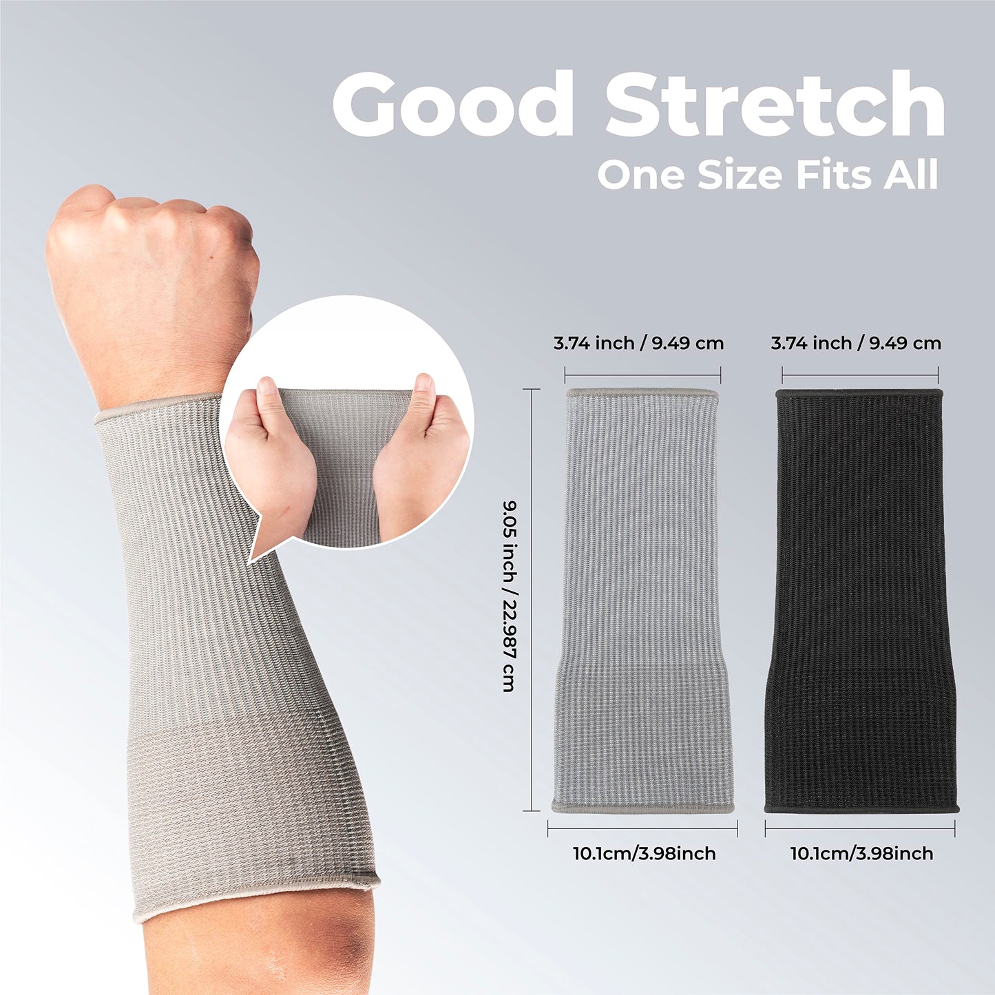 OriStout Cut Resistant Farmers Sleeves with Thumb Hole, Arm Protectors for Thin Skin and Bruising, for Gardening, Welding, Kitchen, Arm Guards for Biting, Pet Grooming, Grey, 1 Pair
