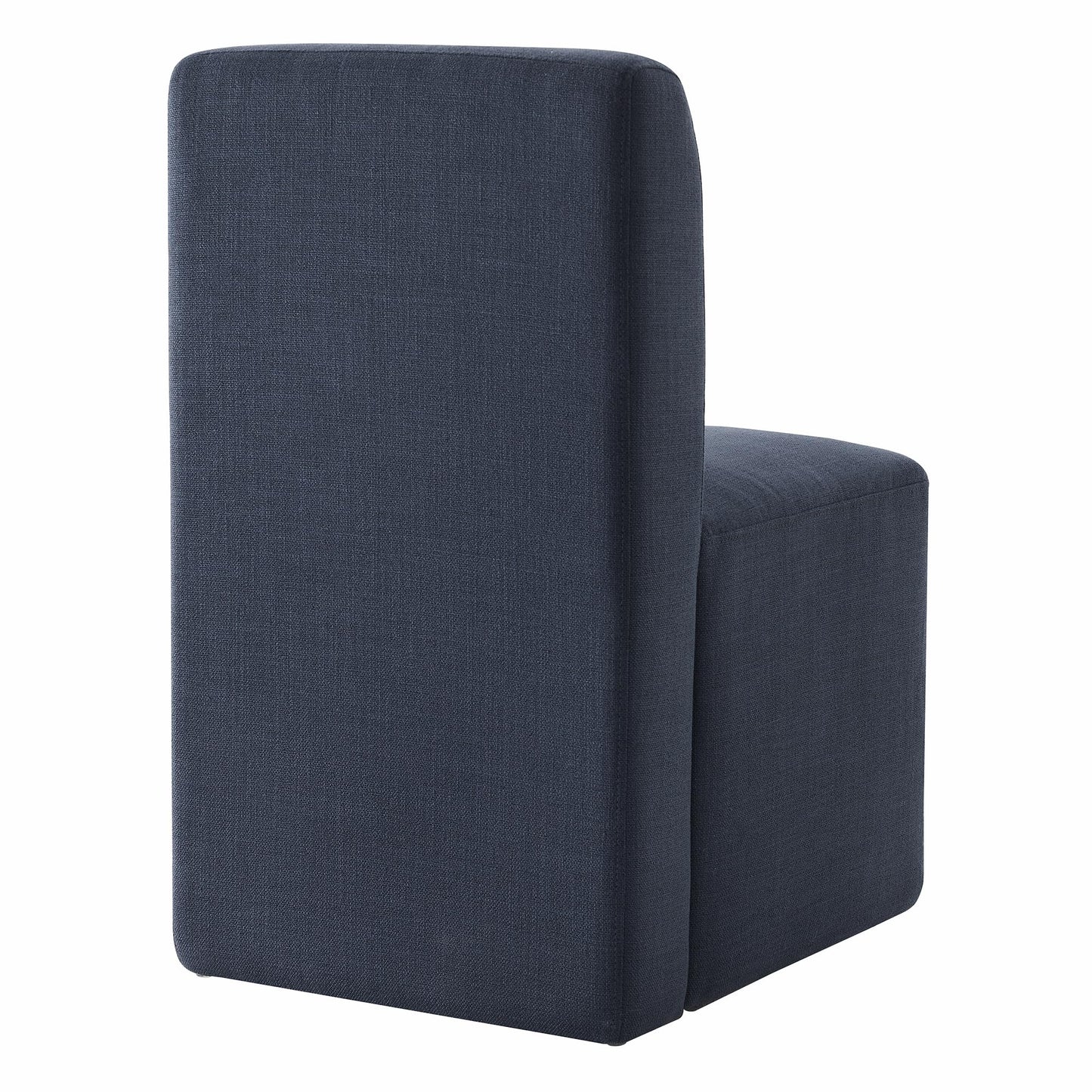 CHITA Dining Chairs with Casters Set of 2, FSC Certified Upholstered Armless Modern Rolling Dining Chairs with Rollers for Bedroom Reading Room Living Room, Fully Assembled, Linen
