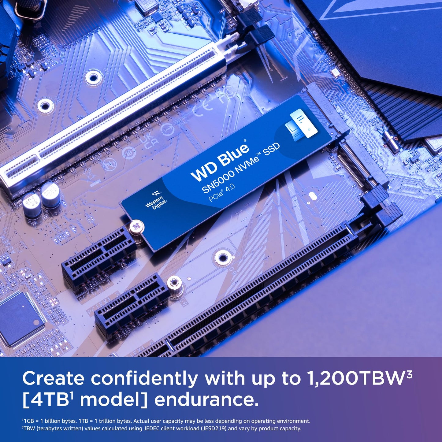 Western Digital 2TB WD Blue SN5000 NVMe Internal Solid State Drive SSD - PCIe Gen 4.0, M.2 2280, Up to 5,150 MB/s - WDS200T4B0E [New Generation]