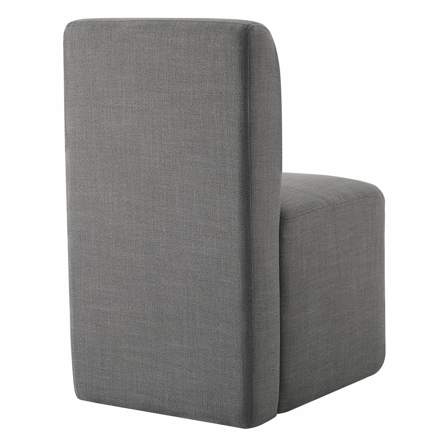 CHITA Dining Chairs with Casters Set of 2, FSC Certified Upholstered Armless Modern Rolling Dining Chairs with Rollers for Bedroom Reading Room Living Room, Fully Assembled, Linen