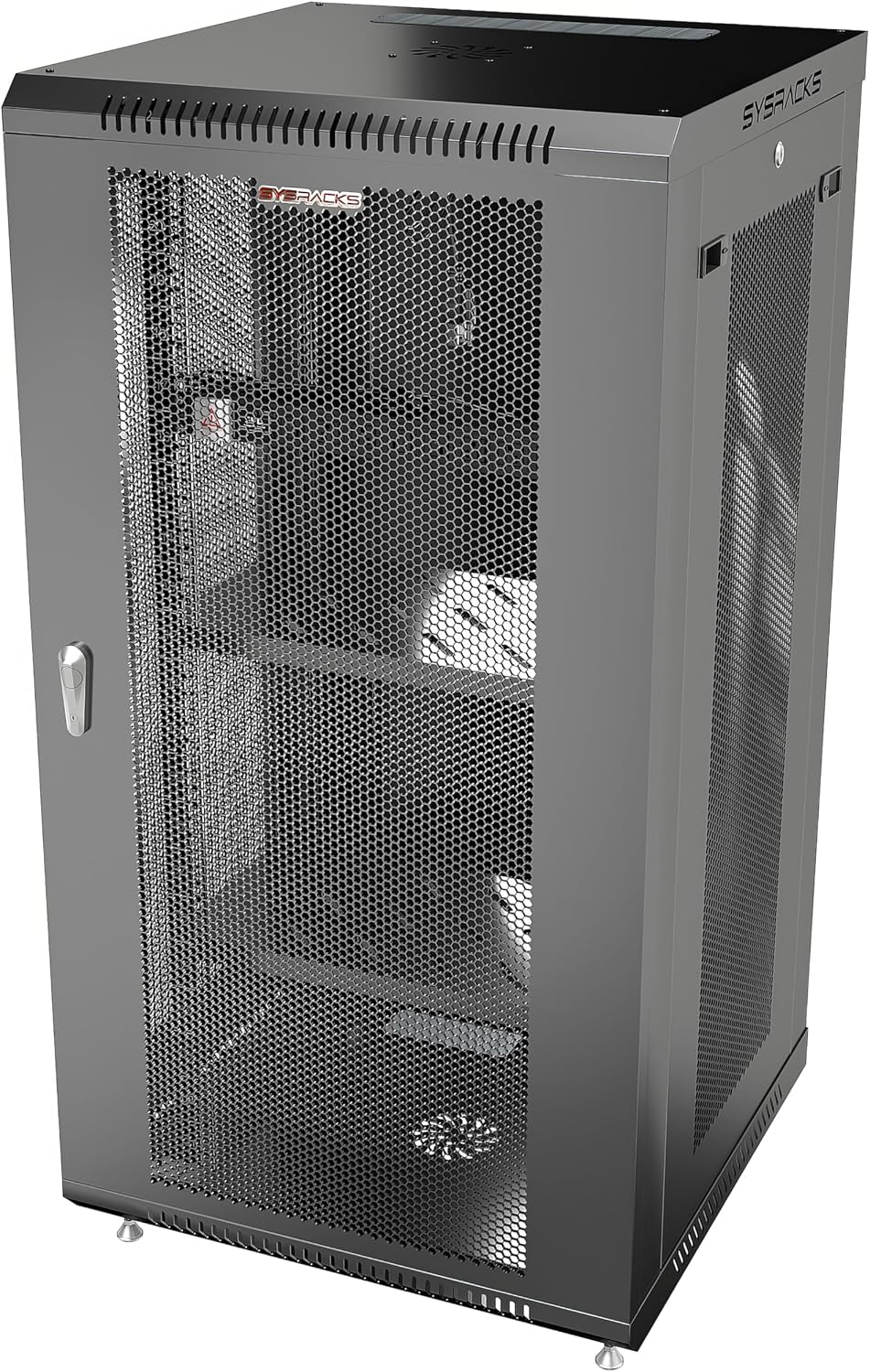 Sysracks 22U Wall Mount Server Rack Cabinet, 19” Enclosed Network & IT Rack, 24” Deep, Locking Mesh Door