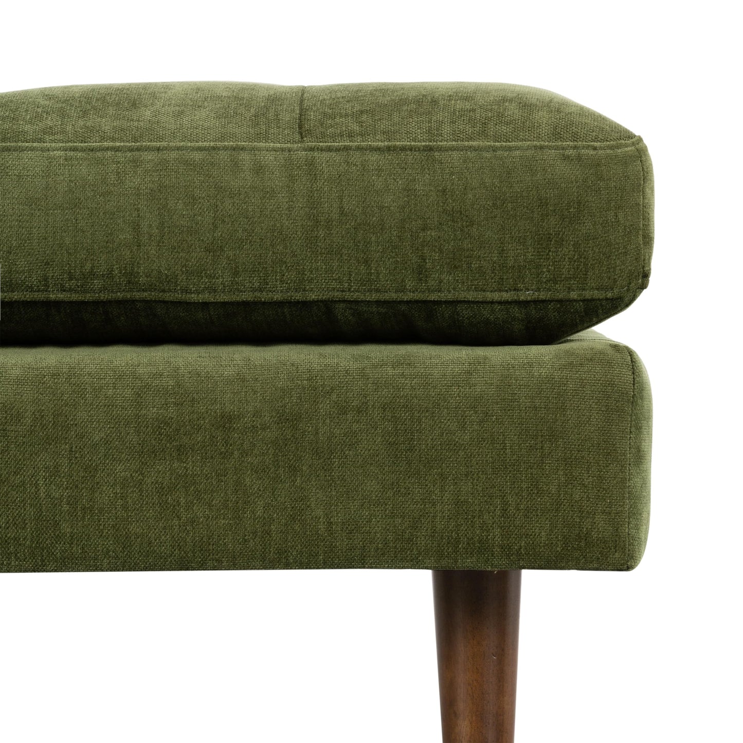 Poly & BARK Napa Velvet Ottoman – Square Upholstered Velvet Accent Piece with Elegant Turned Wood Legs – Luxe Footrest or Extra Seating for Living Room, Bedroom, Lounge or Reading Nook
