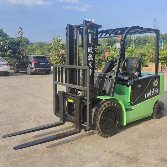 ONEN Electric Forklift 3.5T 7716 LBS Capacity Lithium Battery Drive High-Lift Fork Lift 14.76 ft Lifting Height Stacker 80V 410Ah Powered Pallet Lift Truck Material Handler with 3.51 ft Length Forks