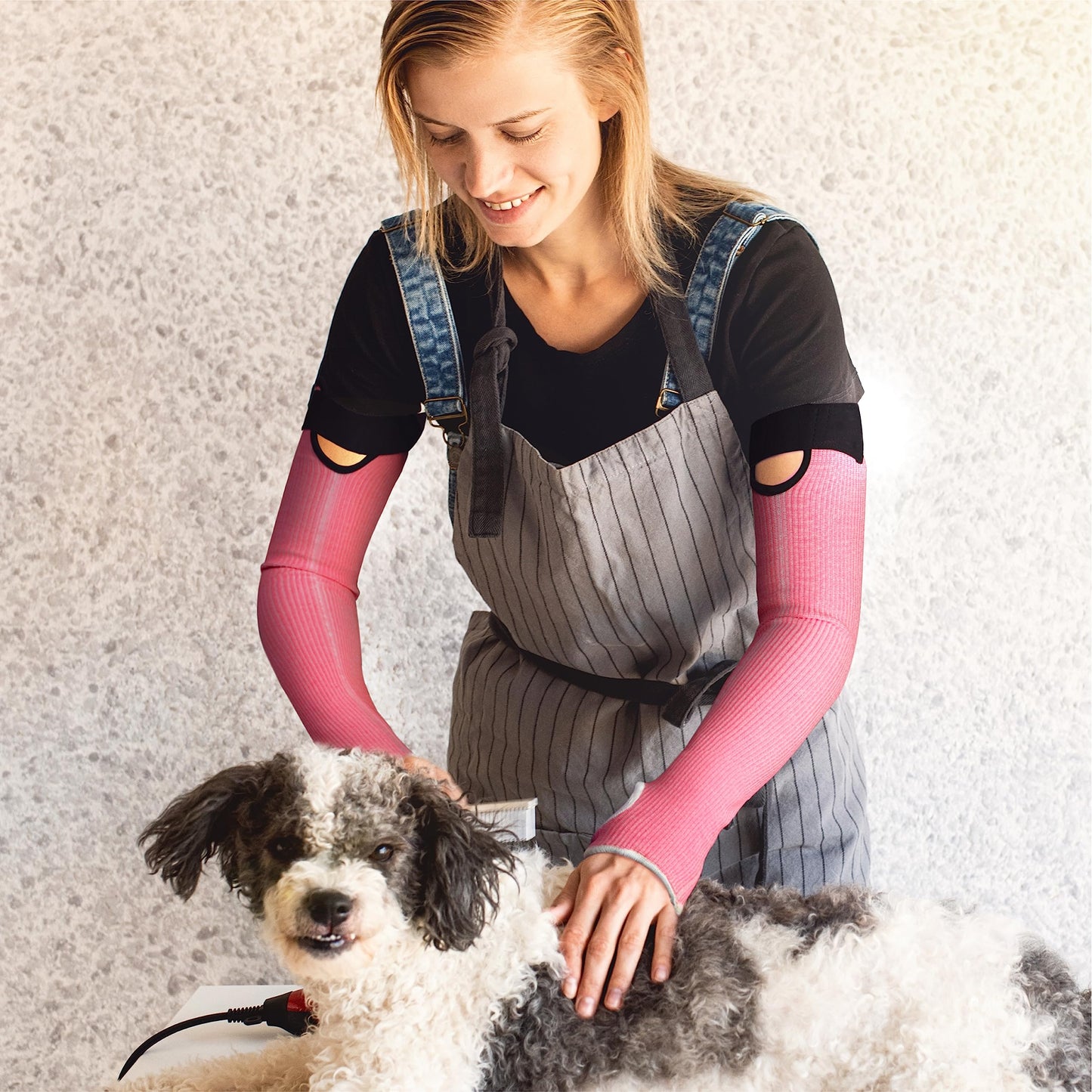 OriStout Cut Resistant Farmers Sleeves with Thumb Hole, Arm Protectors for Thin Skin and Bruising, for Gardening, Welding, Kitchen, Arm Guards for Biting, Pet Grooming, Grey, 1 Pair