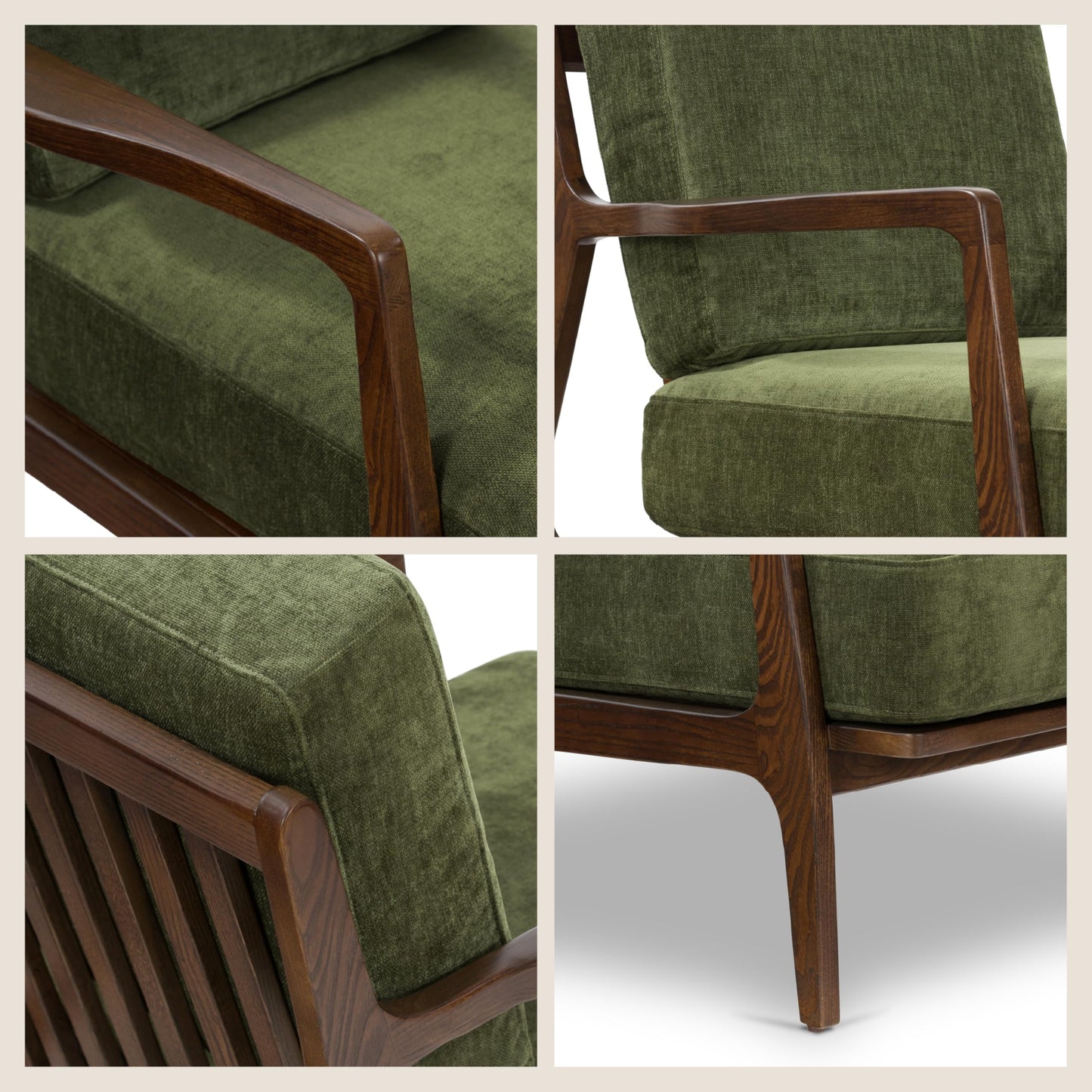 Poly & BARK Verity Leather Accent Chair – Armchair with Walnut Wood Frame – Fashion-Forward Lounge Seating for Living Room – Upholstered in Cognac Tan Leather for Modern Style
