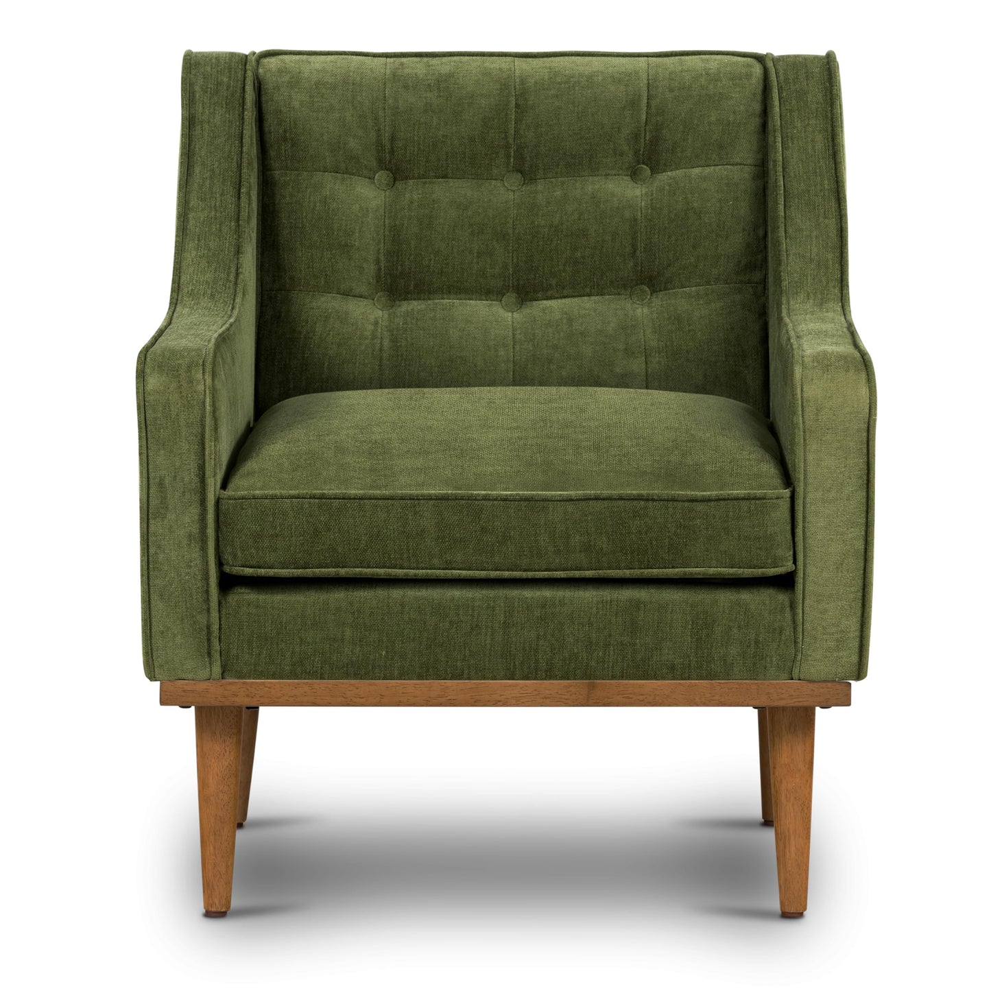 Poly & BARK Rowan Lounge Chairs Set of 2 – Mid Century Modern Leather Armchairs with Ribbed Seat and Solid Ash Wood Frame, Cognac Tan