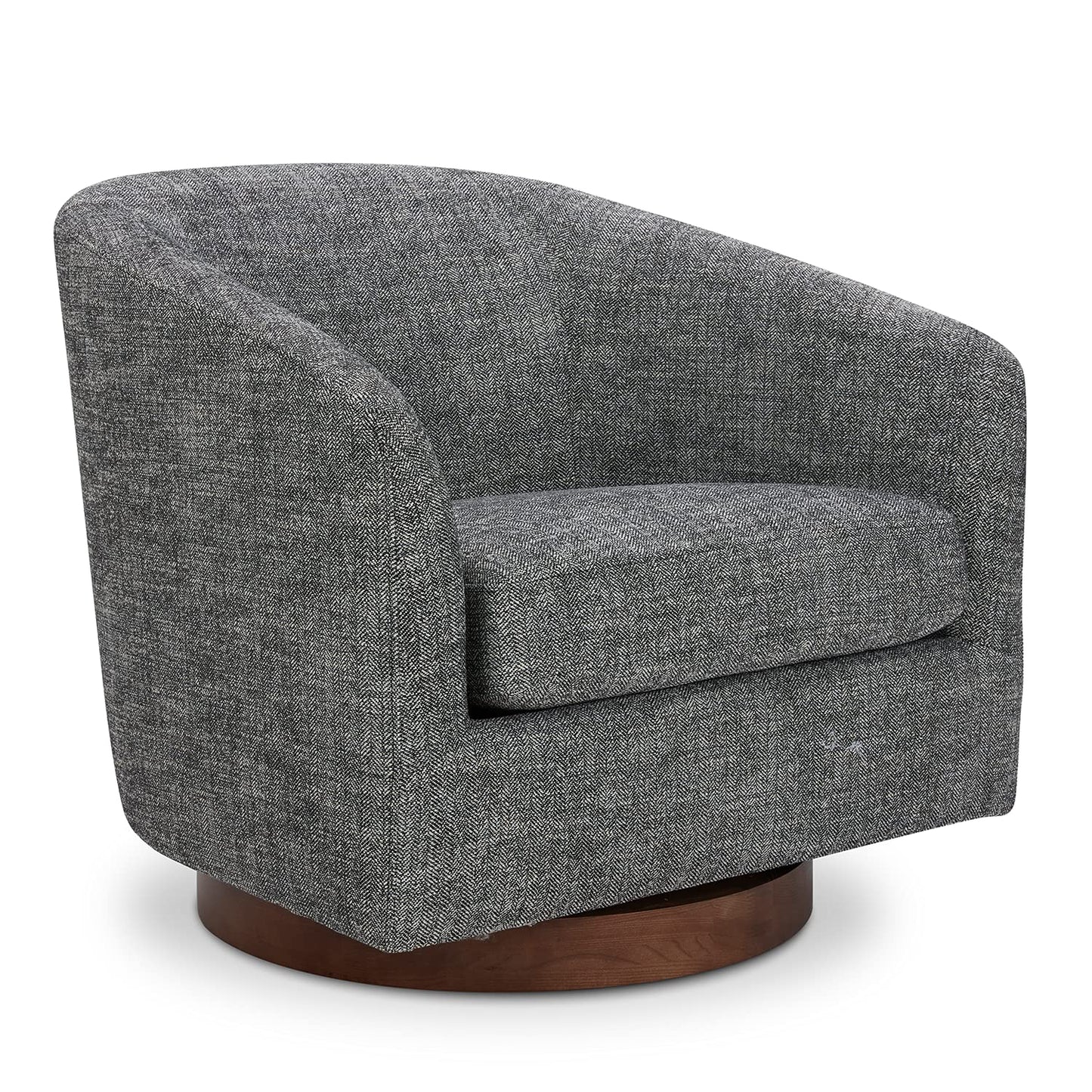 CHITA Swivel Accent Chair Set of 2, Fully Assembled Fabric Barrel Armchair with FSC Certified Upholstered for Living Room, Bedroom and Office, Flax Beige