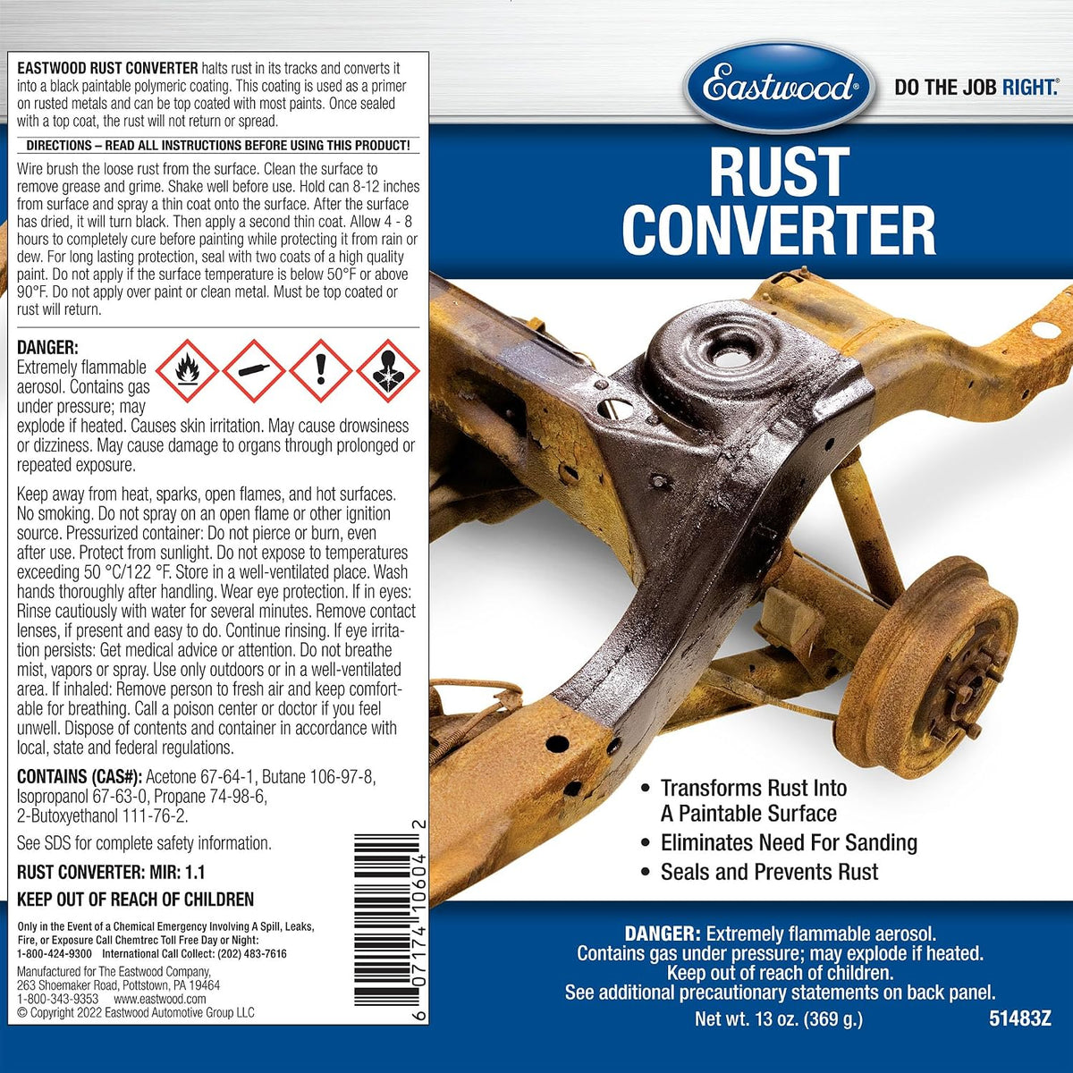 Eastwood Rust Converter | Convert Metal Rust into a Protected Primed Surface | 13oz Aerosol | 1 Pack