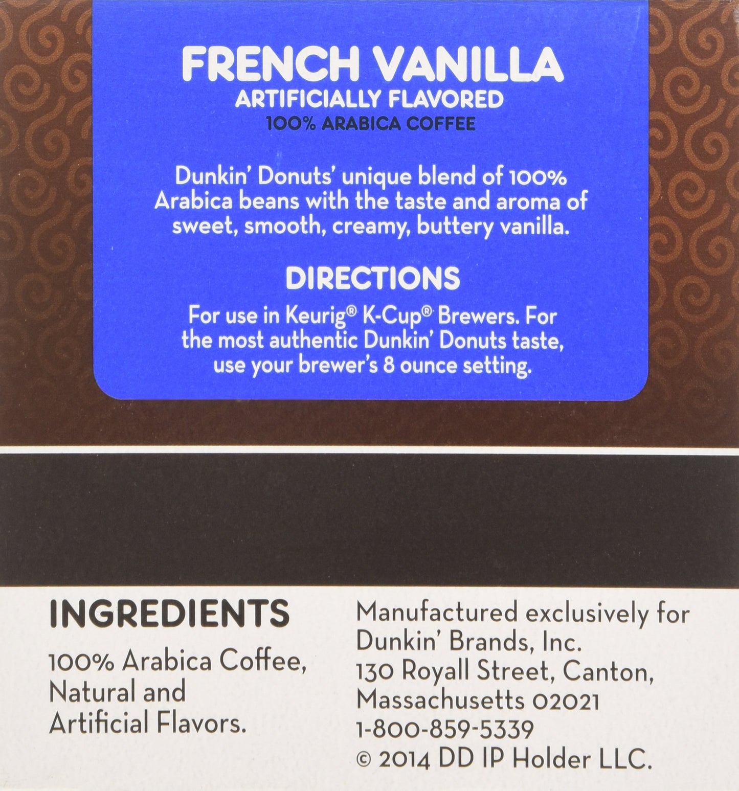 Dunkin' Donuts 2091512 Original Blend Coffee K-Cup Pods Medium Roast 44/Box (006933)