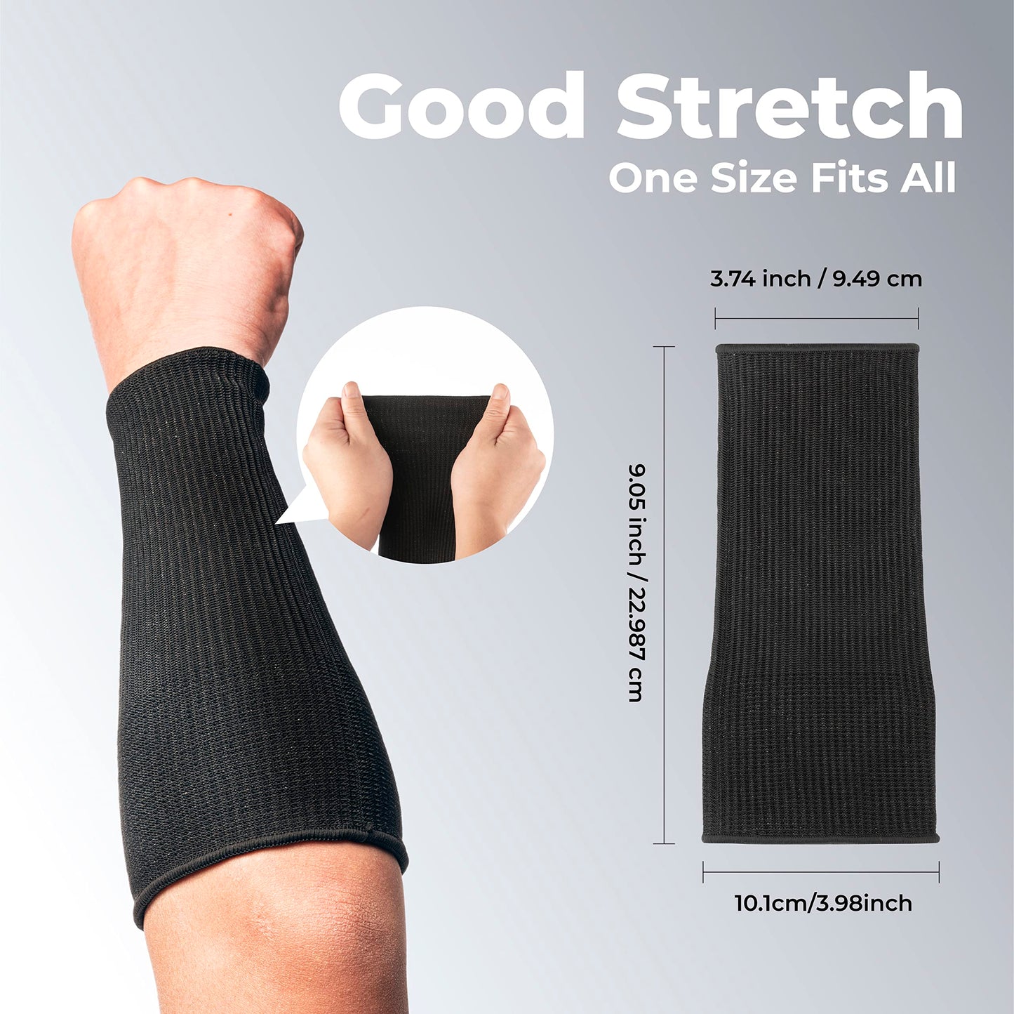 OriStout Cut Resistant Farmers Sleeves with Thumb Hole, Arm Protectors for Thin Skin and Bruising, for Gardening, Welding, Kitchen, Arm Guards for Biting, Pet Grooming, Grey, 1 Pair