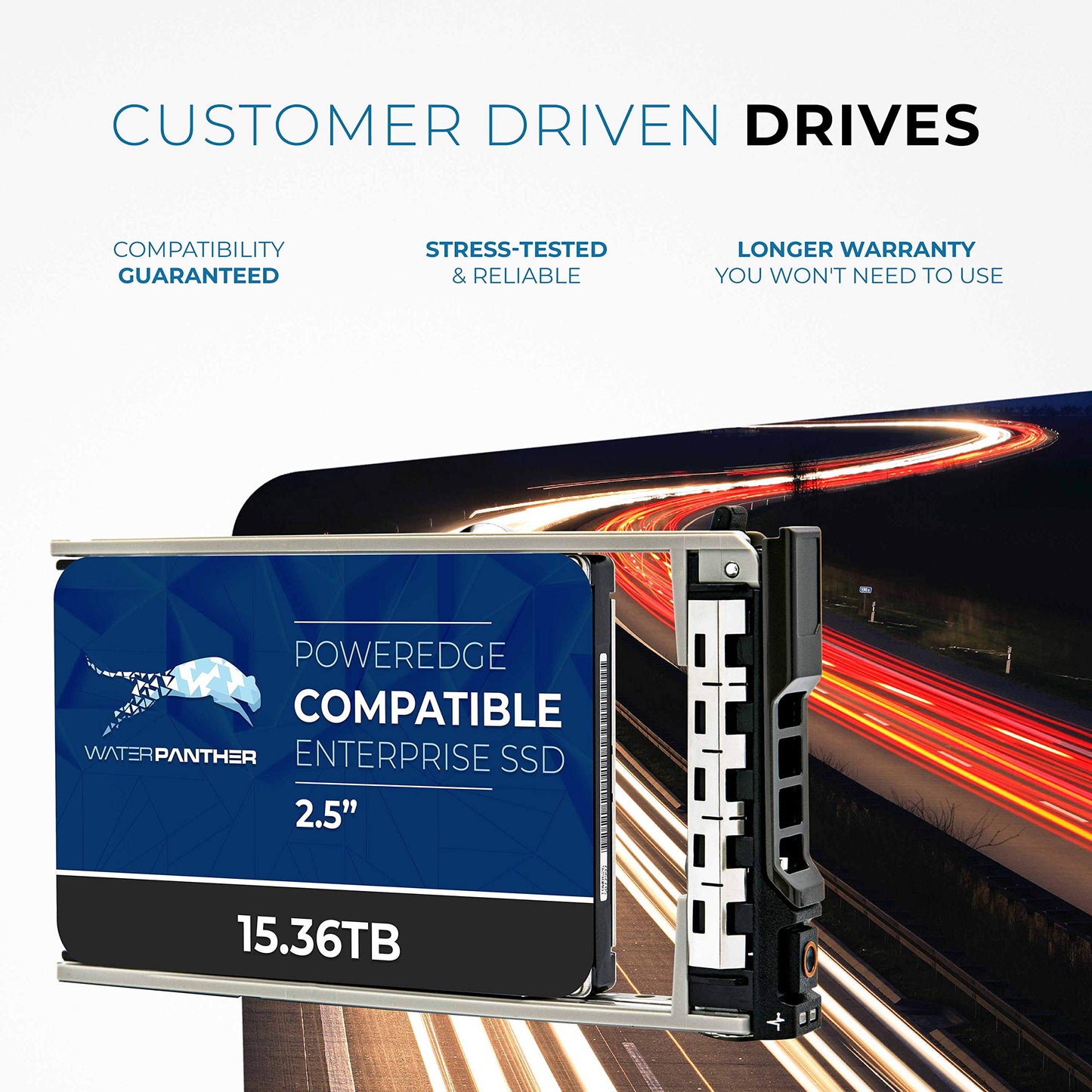 Water Panther 15.36TB SAS 24Gb/s 2.5" SSD for Dell PowerEdge Servers | Enterprise Drive in 13G Tray