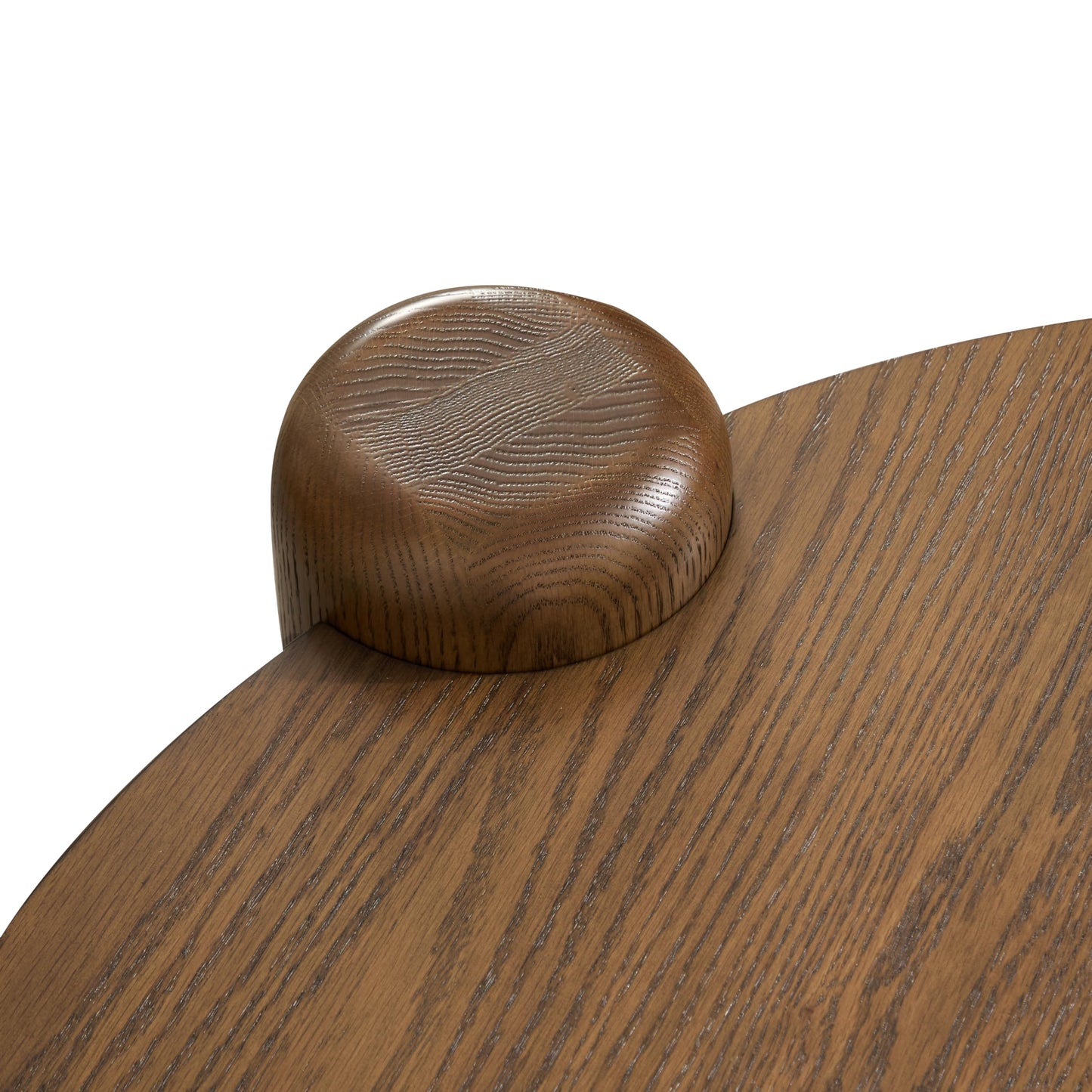 Poly & BARK Chordo 39.4 Inch Coffee Table in Tundra Brown Oak Grain Veneer with Curved Architectural Legs for Warm Modern Living Room Style and Everyday Function