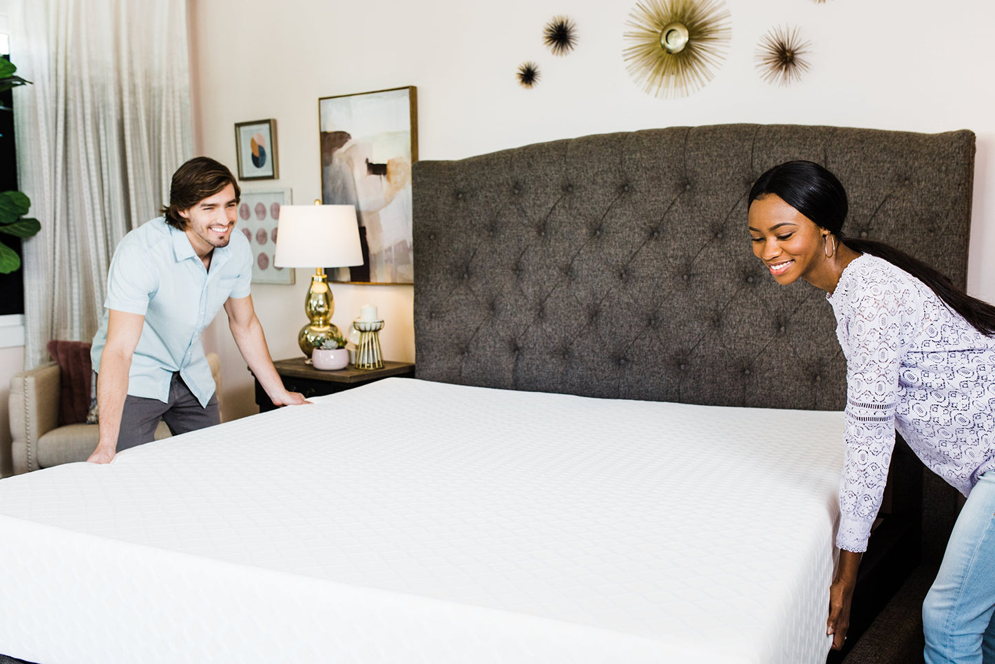 Signature Design by Ashley Queen Size Chime 10 Inch Medium Firm Memory Foam Mattress with Green Tea & Charcoal Gel for Pressure Relief, Fiberglass Free, Mattress In A Box