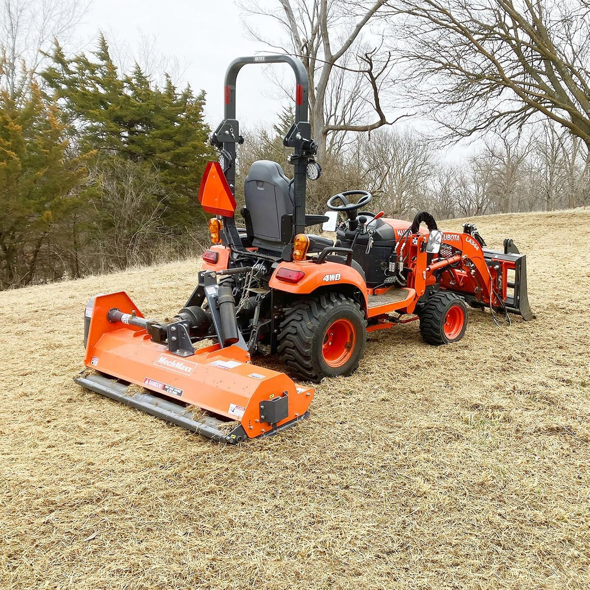 60'' inch PTO Powered 3 Point Standard Duty Flail Mower for 15-35hp Tractor, NOT Suitable for Quick Hitch, Model EFS60