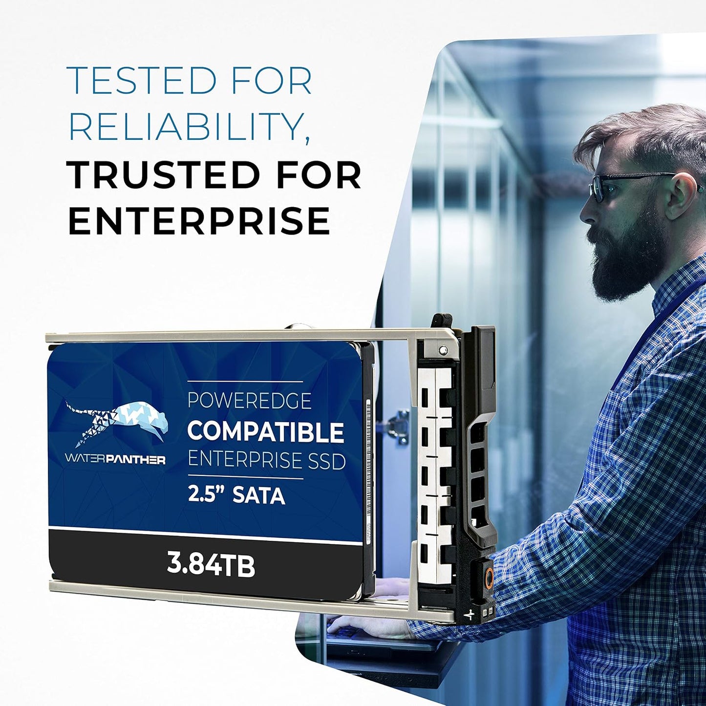 Water Panther 3.84TB SAS 12Gbps 2.5-Inch x 15mm Enterprise SSD in 13G Tray Compatible with Dell PowerEdge Servers 0N85XX 0XCRDV R430 R730 R220 R210 R820 R510 (Renewed)