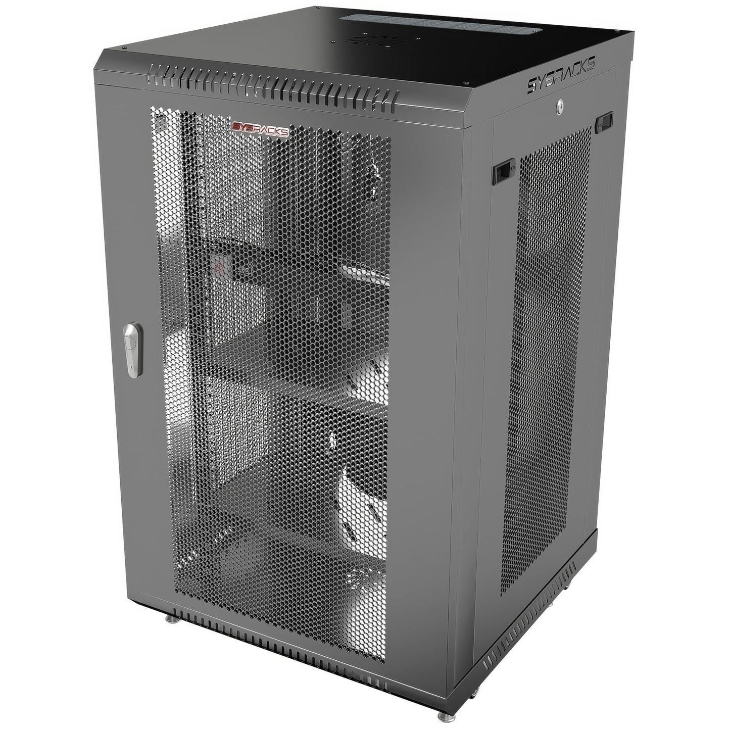 Sysracks 22U Wall Mount Server Rack Cabinet, 19” Enclosed Network & IT Rack, 24” Deep, Locking Mesh Door
