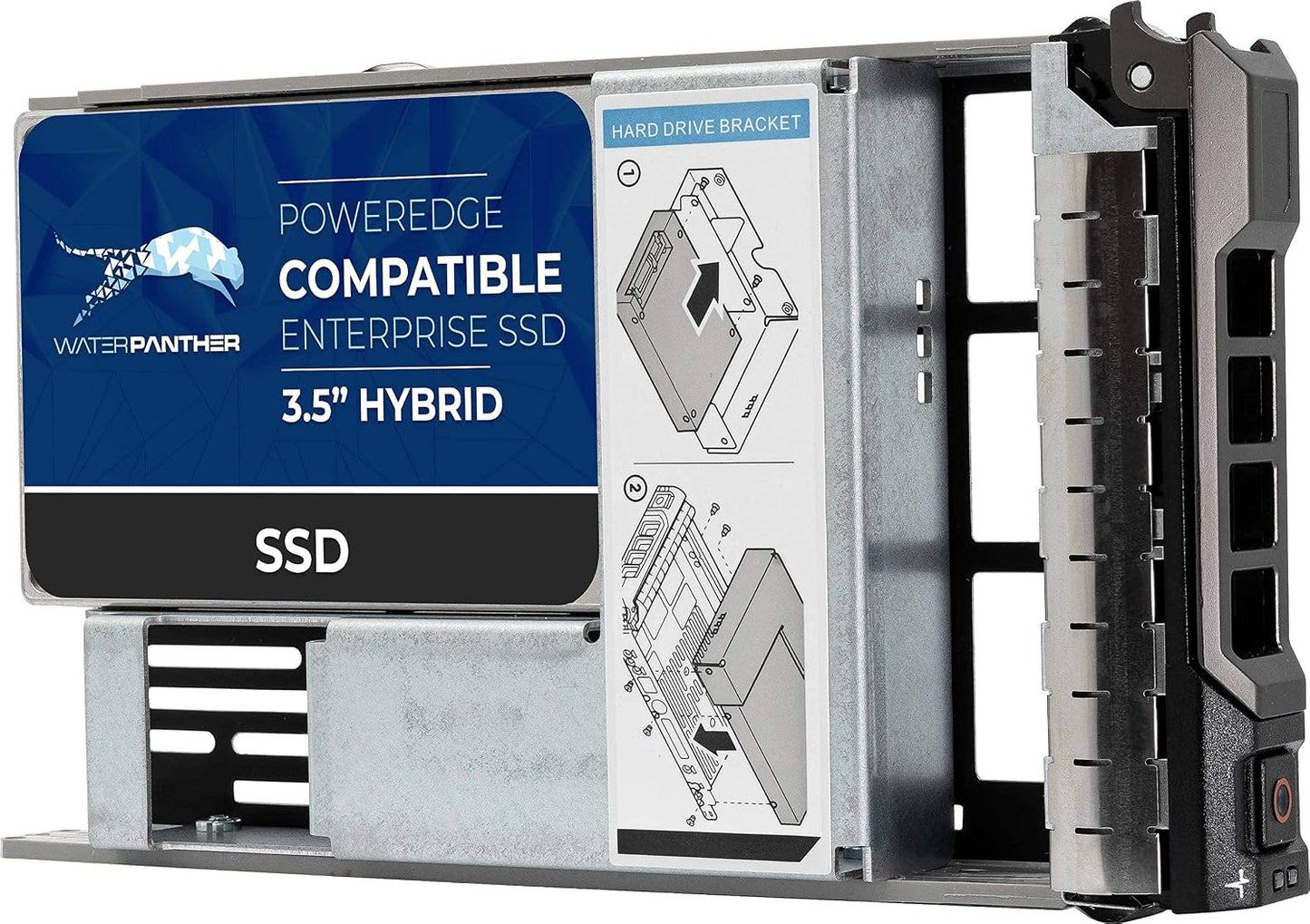 Water Panther 1.92TB 3D TLC SATA 6Gb/s 3.5" Solid State Drive | Hybrid Tray for Dell EMC PowerEdge Servers | Enterprise SSD Compatible with 13G Convert Tray (Renewed)
