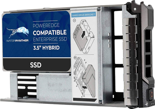 Water Panther 3.84TB 3D TLC SATA 6Gb/s 3.5" Solid State Drive | Hybrid Tray for Dell EMC PowerEdge Servers | Enterprise SSD Compatible with 13G Convert Tray (Renewed)
