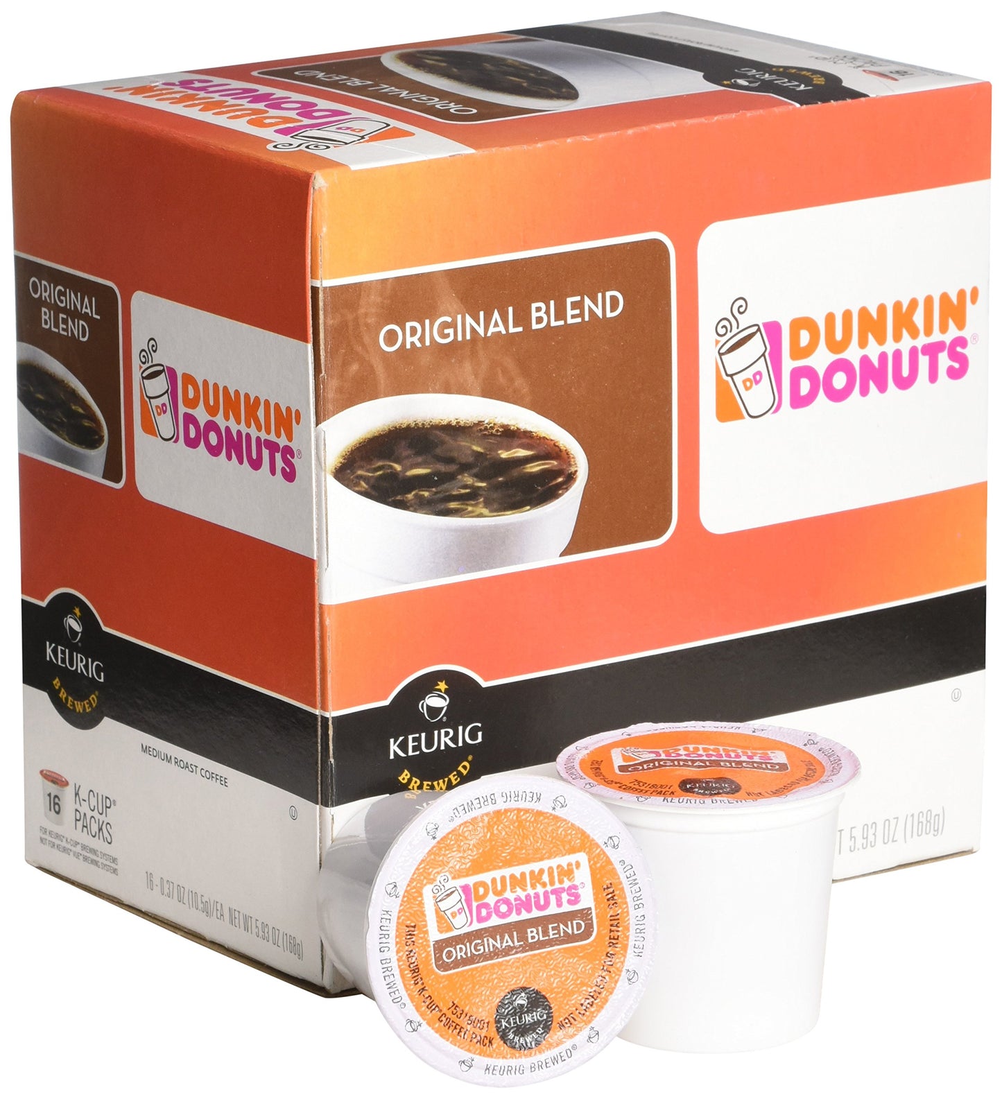 Dunkin' Donuts 2091512 Original Blend Coffee K-Cup Pods Medium Roast 44/Box (006933)