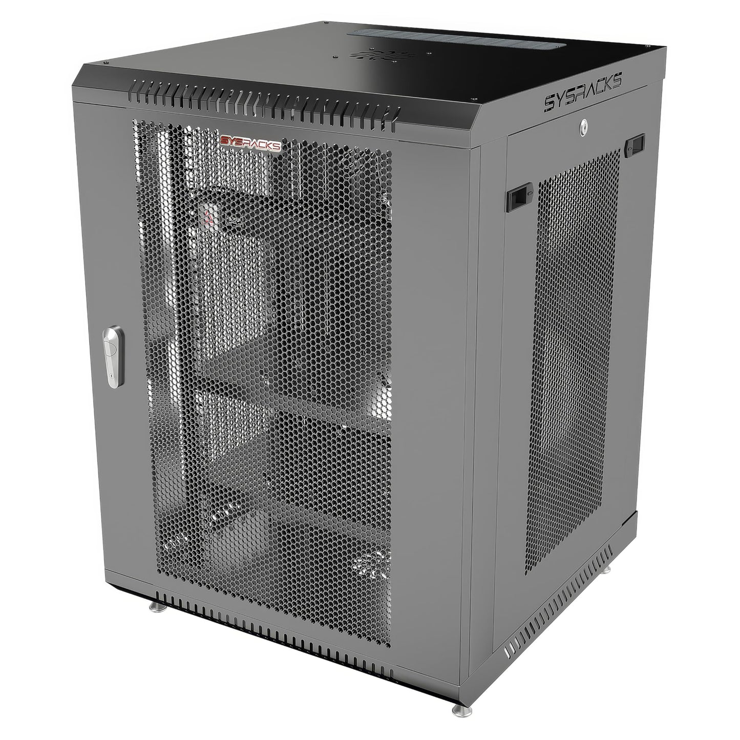 Sysracks 22U Wall Mount Server Rack Cabinet, 19” Enclosed Network & IT Rack, 24” Deep, Locking Mesh Door