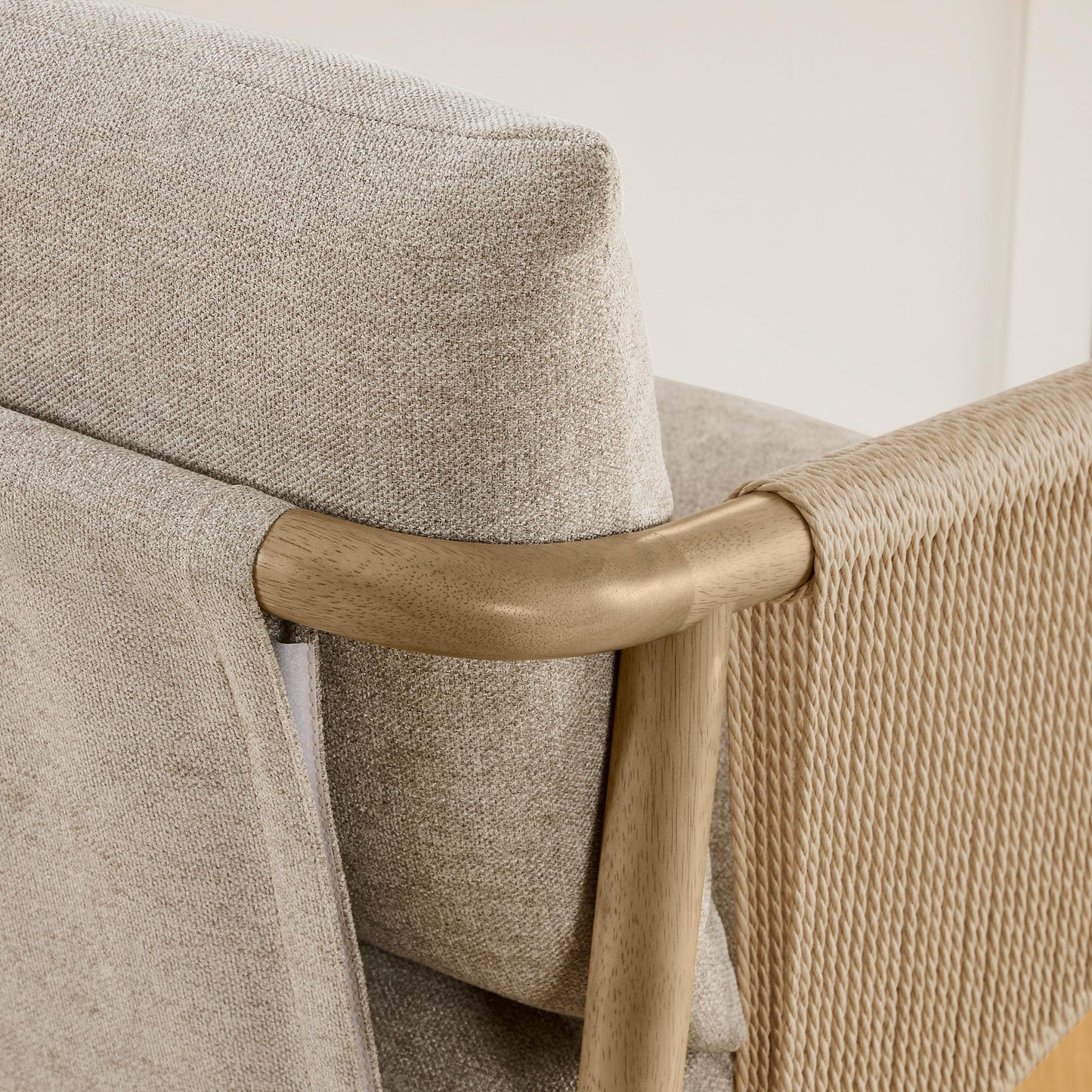 CHITA 27" Counter Height Bar Stools Set of 2, Boho Woven Paper Cord Counter Stools with Back and Armrests, Upholstered Rope Bar Chairs for Kitchen Island & Home Bar, Cream