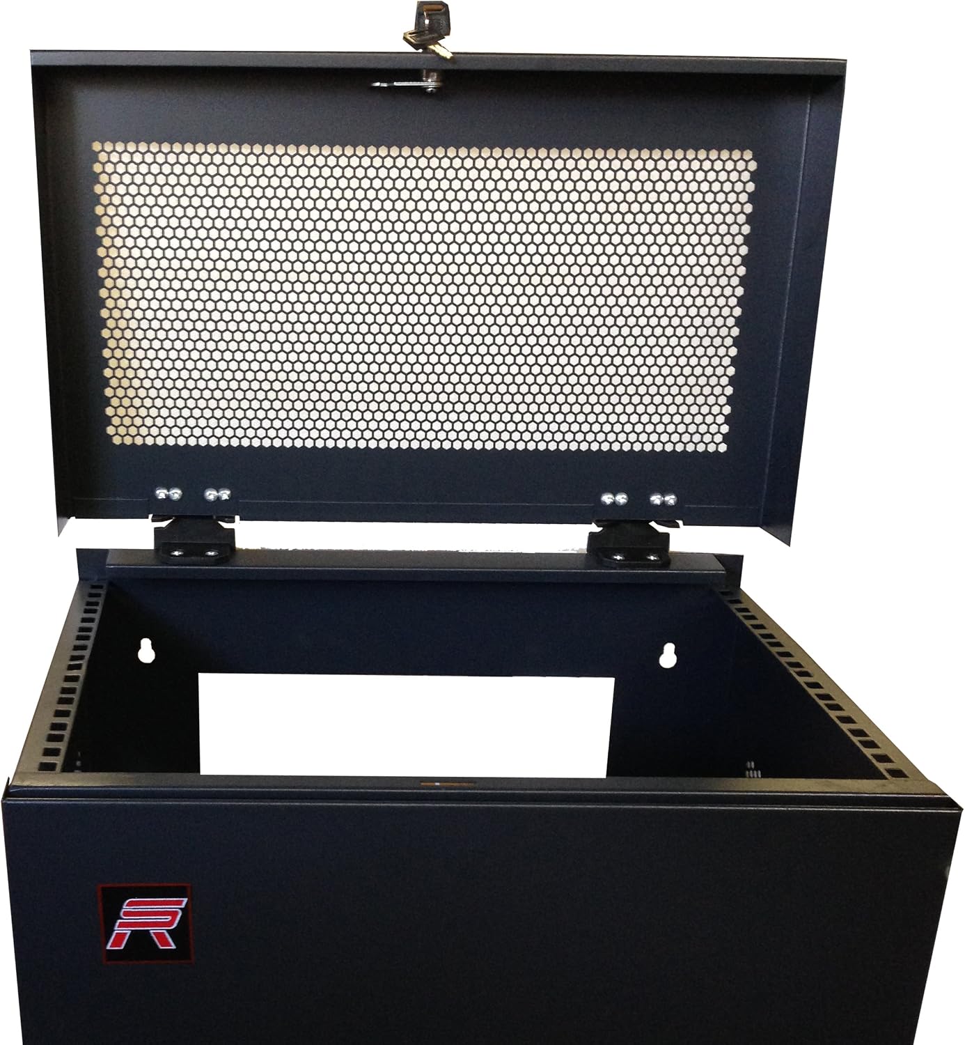 6U Vertical Wall Mount Server Rack Cabinet, 19 Inch Network Enclosure, 35" Full-Length Capacity, Mesh Door, Space-Saving Rack for Switches, Routers, Patch Panels