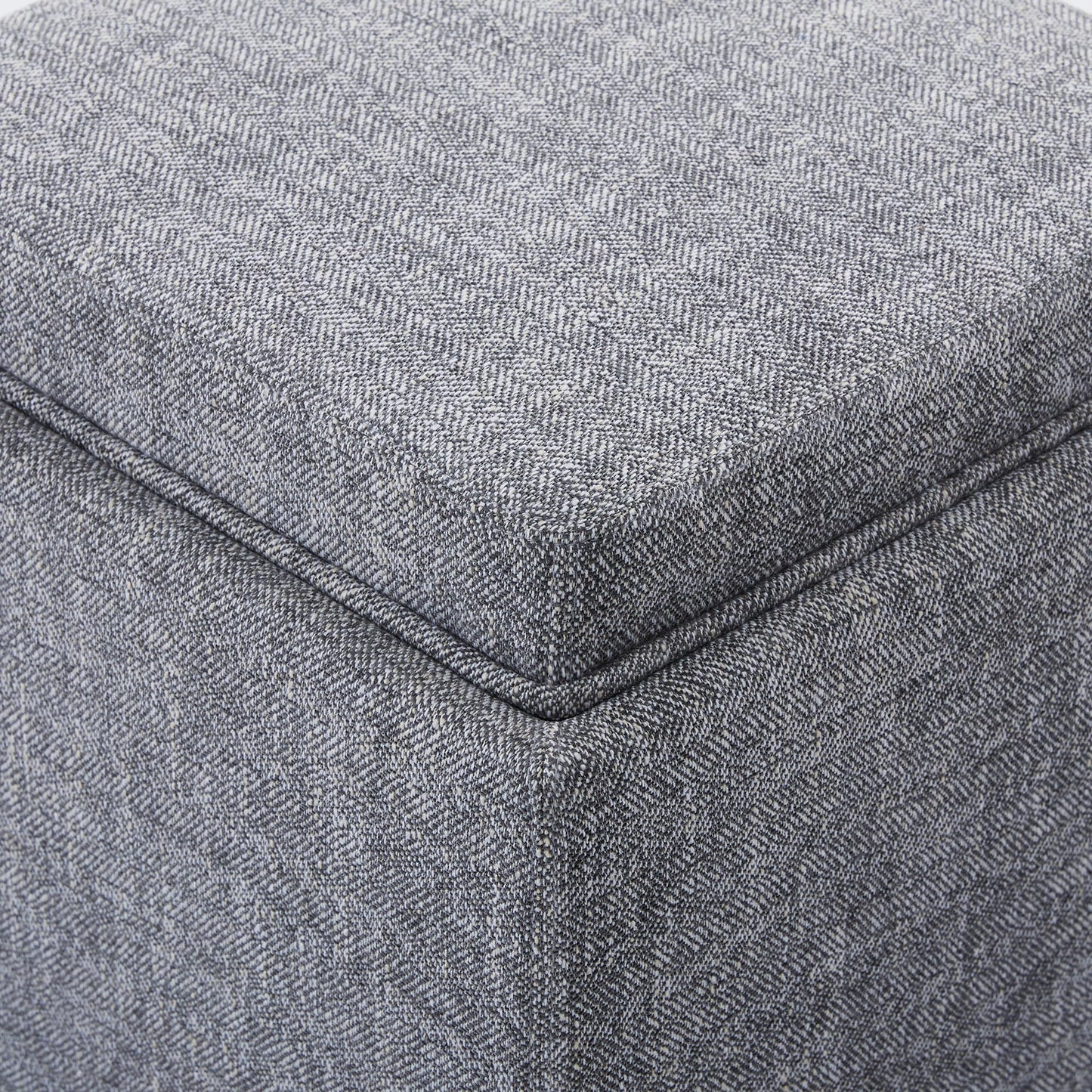 CHITA Storage Ottoman Cube with Tray Lid, Small Footstool with Storage, Square End Table for Living Room and Bedroom, Faux Leather in Saddle Brown