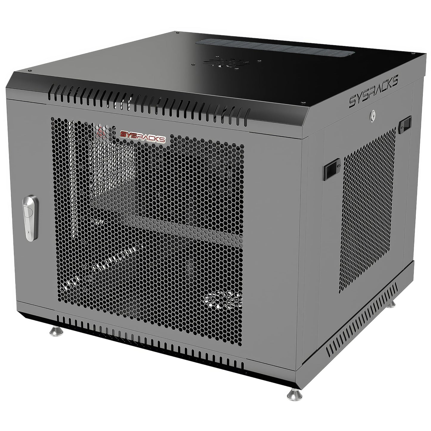 Sysracks 22U Wall Mount Server Rack Cabinet, 19” Enclosed Network & IT Rack, 24” Deep, Locking Mesh Door