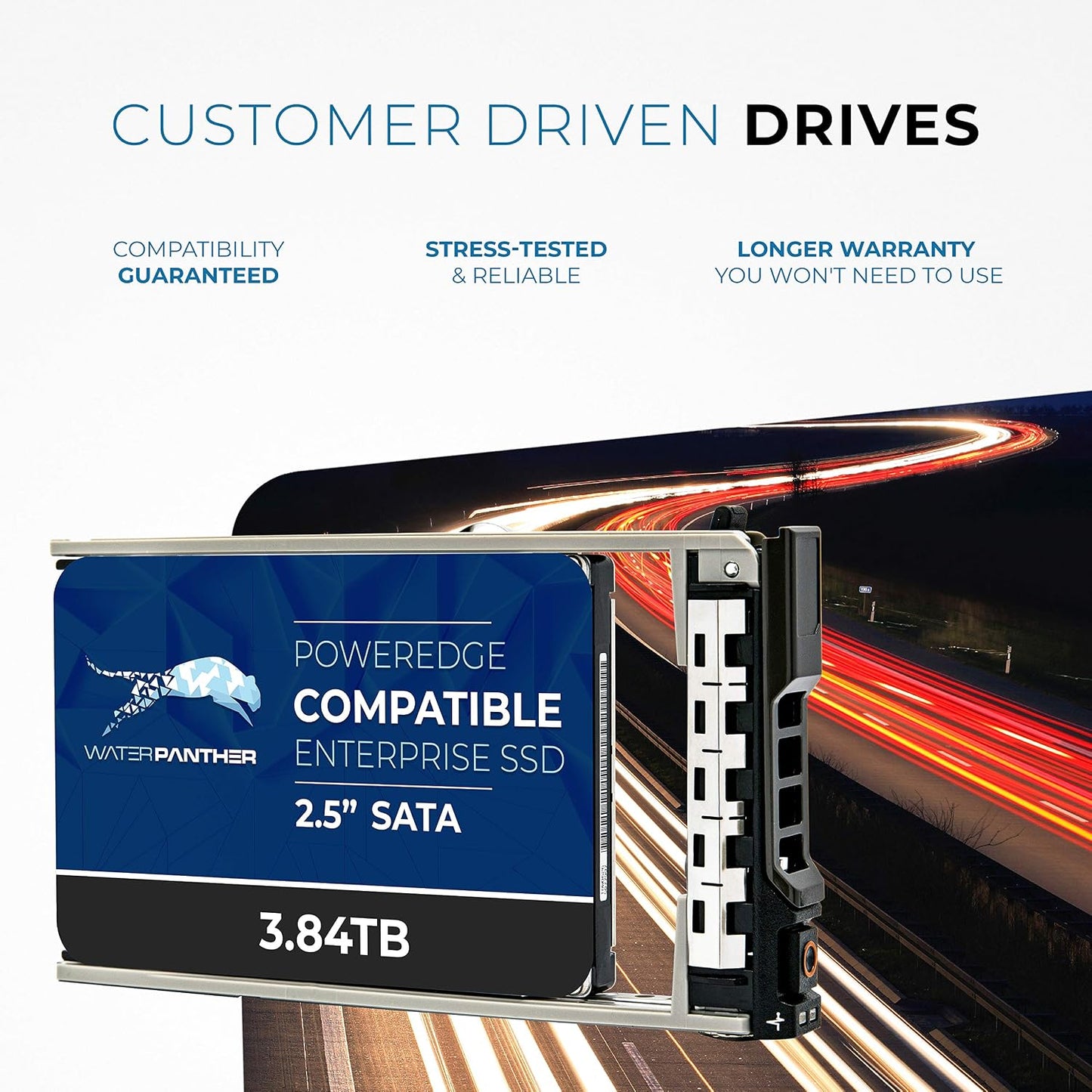 Water Panther 3.84TB SAS 12Gbps 2.5-Inch x 15mm Enterprise SSD in 13G Tray Compatible with Dell PowerEdge Servers 0N85XX 0XCRDV R430 R730 R220 R210 R820 R510 (Renewed)