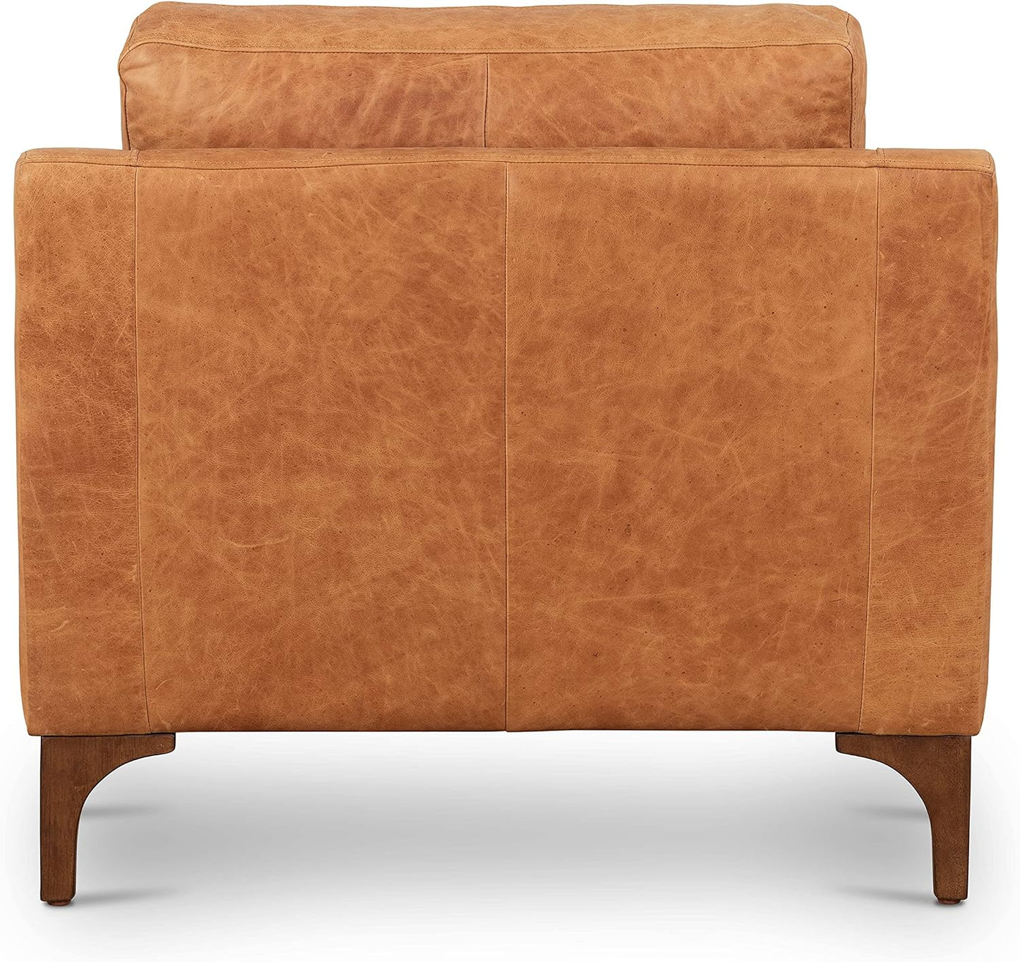 Poly & BARK Sorrento Lounge Chair in Full-Grain Pure-Aniline Italian Tanned Leather in Cognac Tan