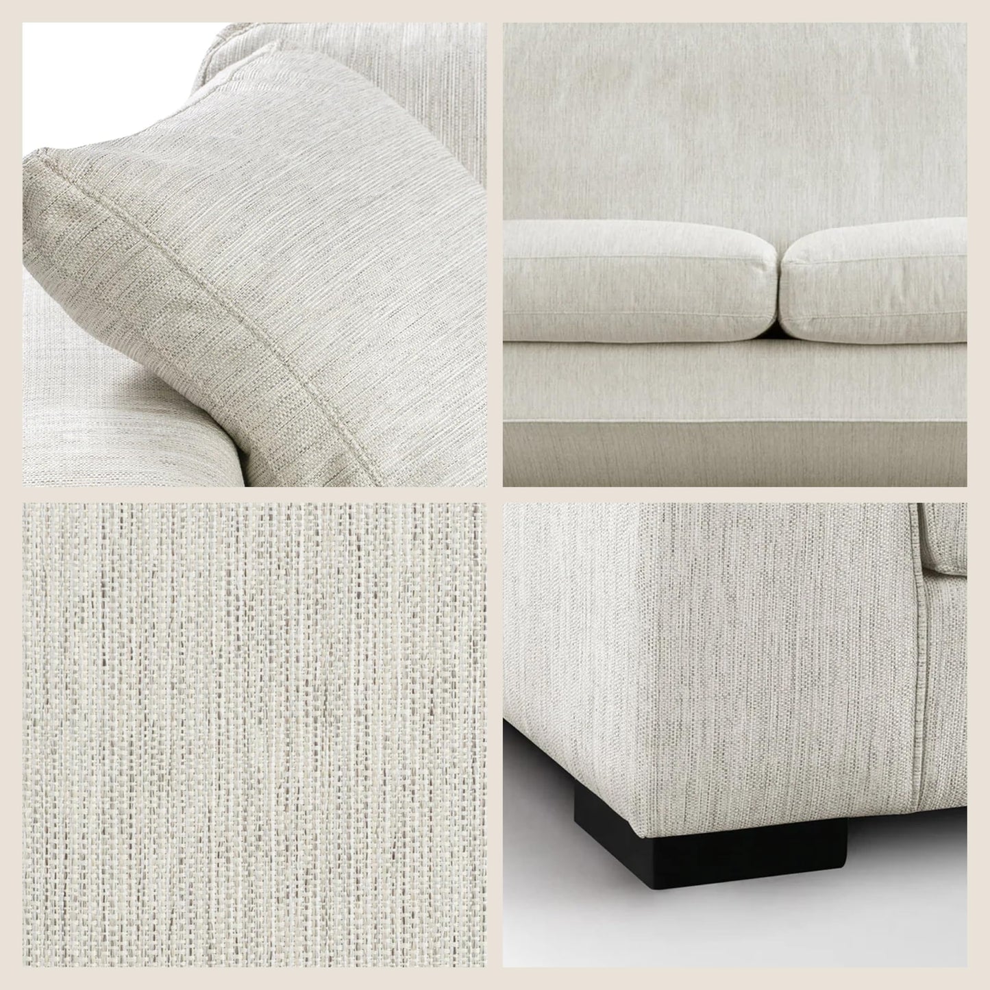 Poly & BARK Napa 88.5" Sofa with Deep Seating, Tailored Upholstered Finish, Clean Modern Lines, and Balanced Proportions for Comfortable and Refined Living Spaces