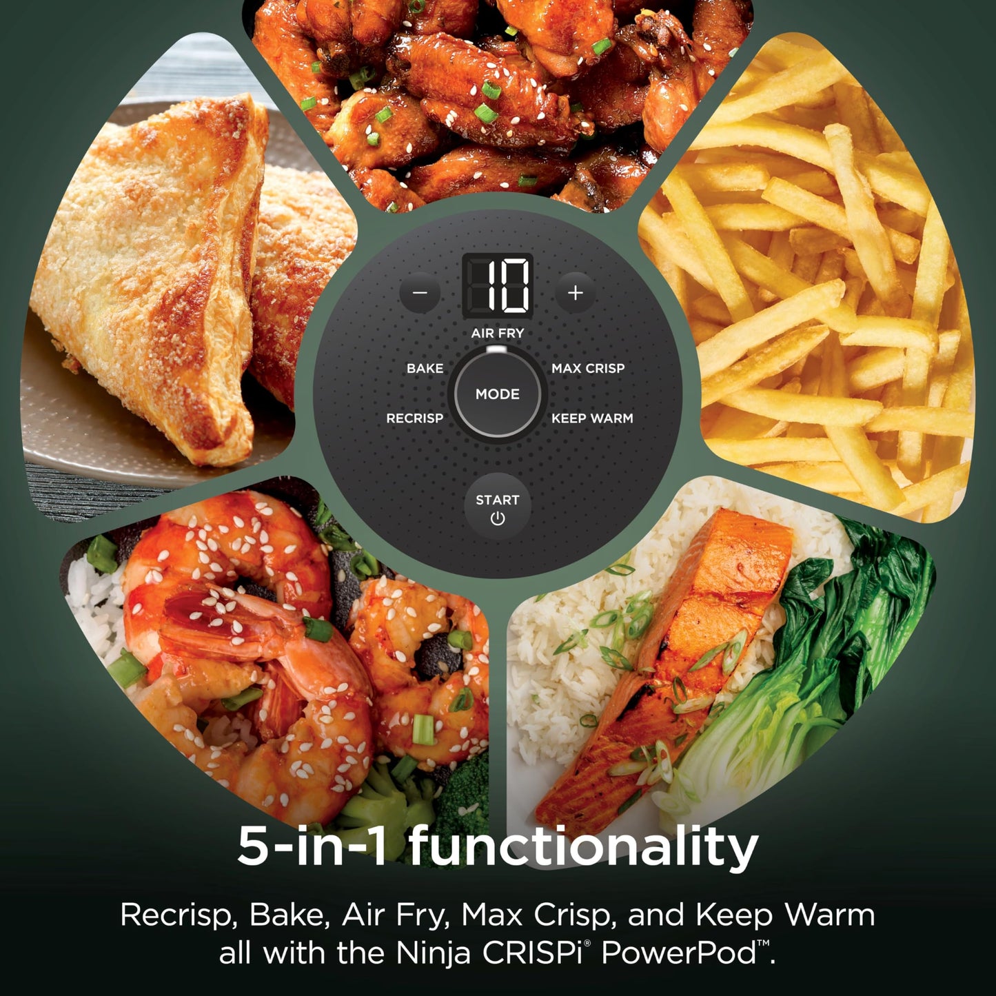 Ninja Crispi 4-in-1 Glass Air Fryer | With Non-Toxic 4QT & 6-Cup Glass Containers & Lids | Microwave, Freezer, Dishwasher Safe | 450°F Max Temp |1500 Watt | Stone | FN101ST