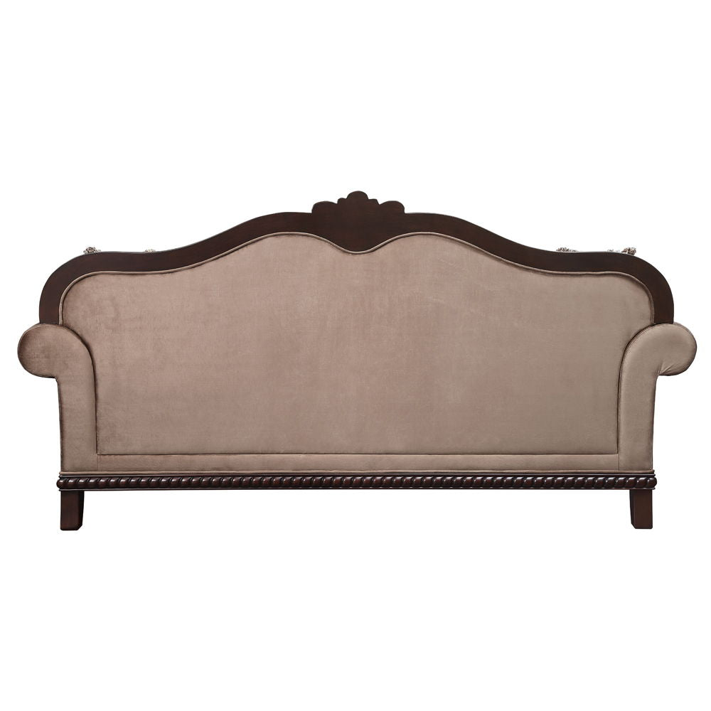 Chateau De Ville - Sofa With 5 Pillows (Same Lv01588) - Fabric & Espresso
