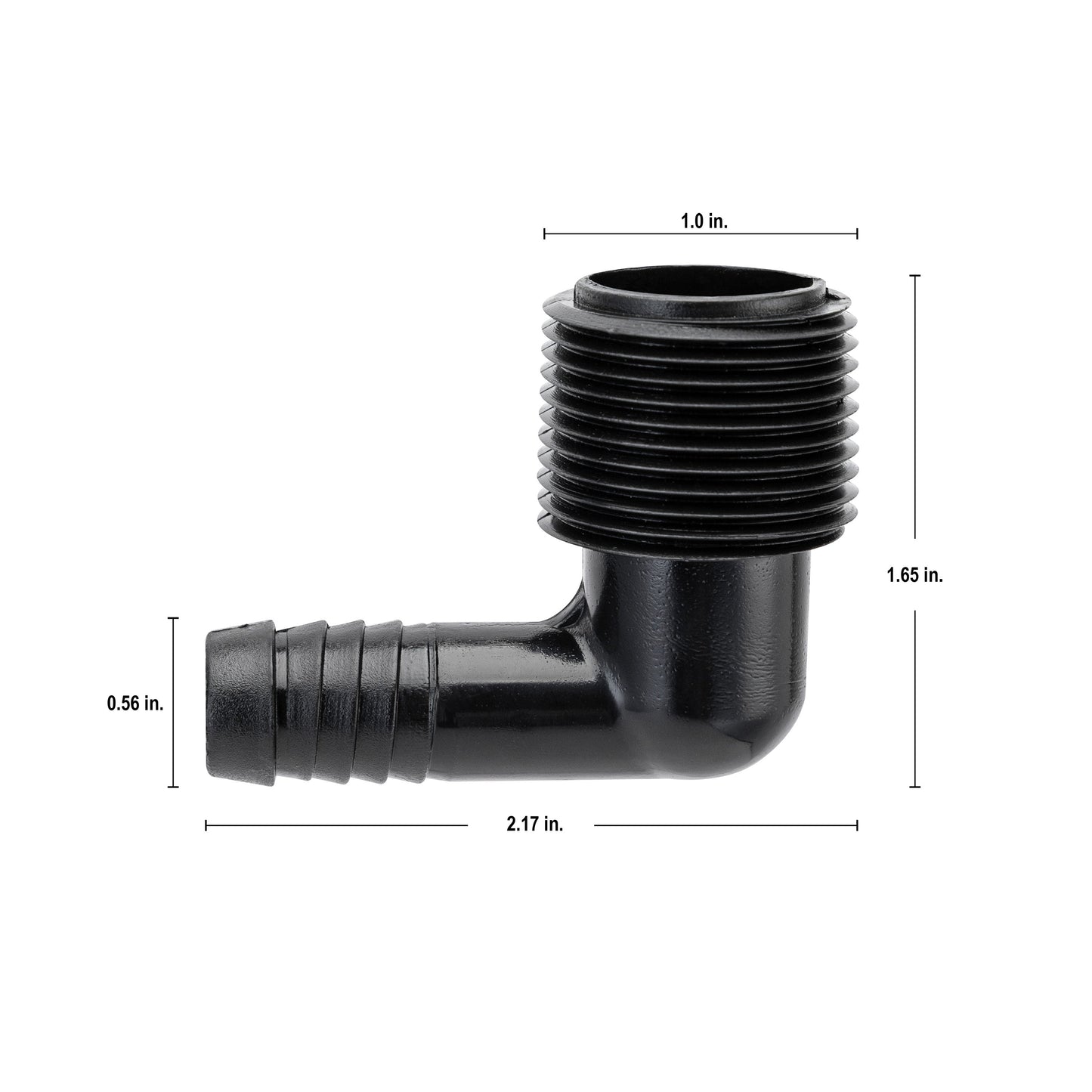 3/4" MPT x 1/2" Barb Riser Flex Pipe Elbow 94360