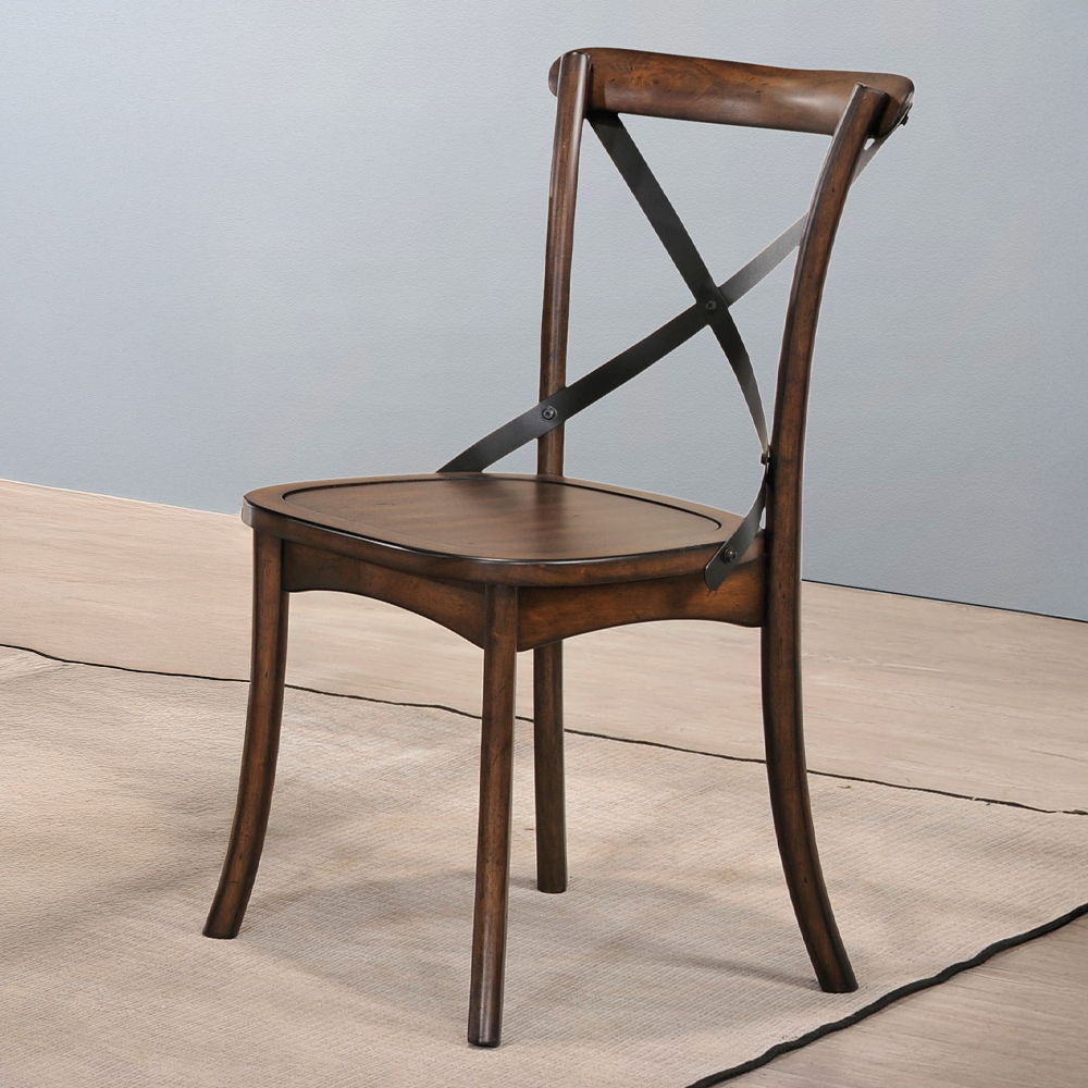 Kaelyn - Side Chair (Set of 2) - Dark Oak & Black Metal