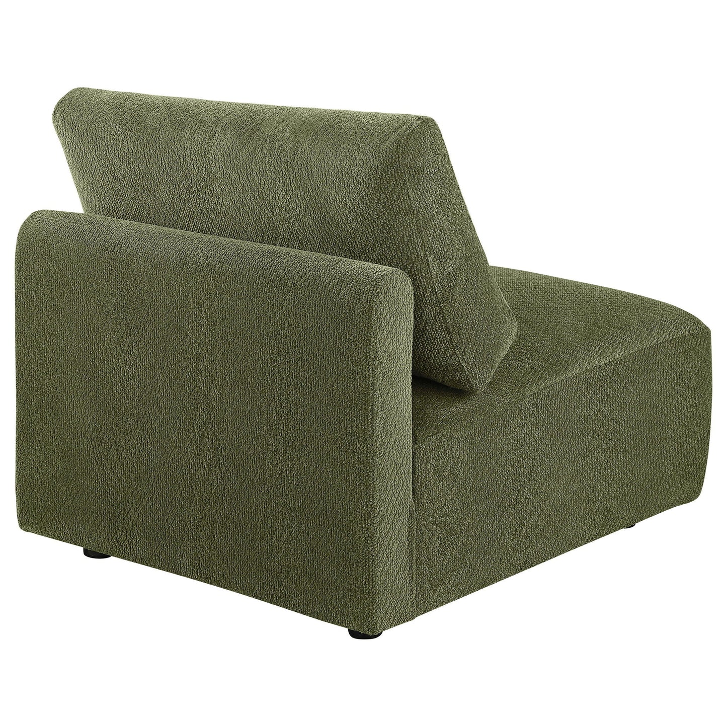 Elysia Chenille Upholstered Modular Armless Chair Green