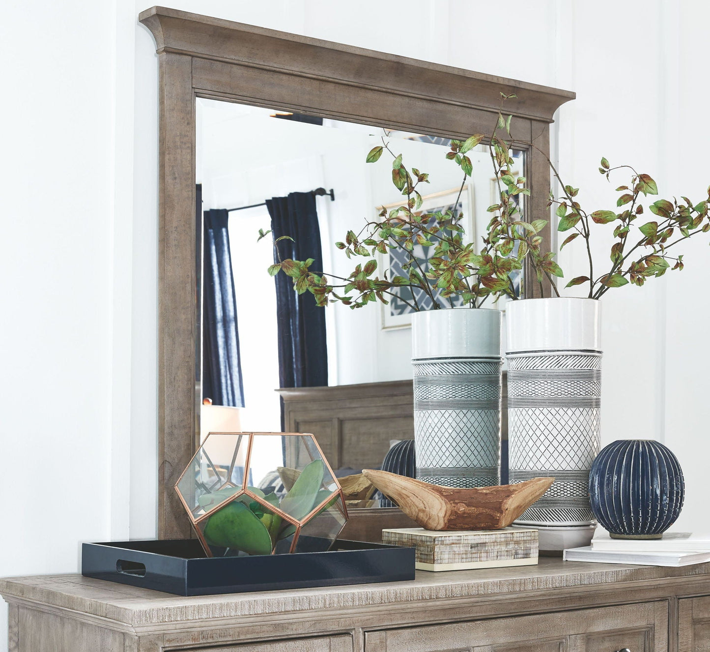 Paxton Place - Wood Landscape Mirror - Dove Tail Gray