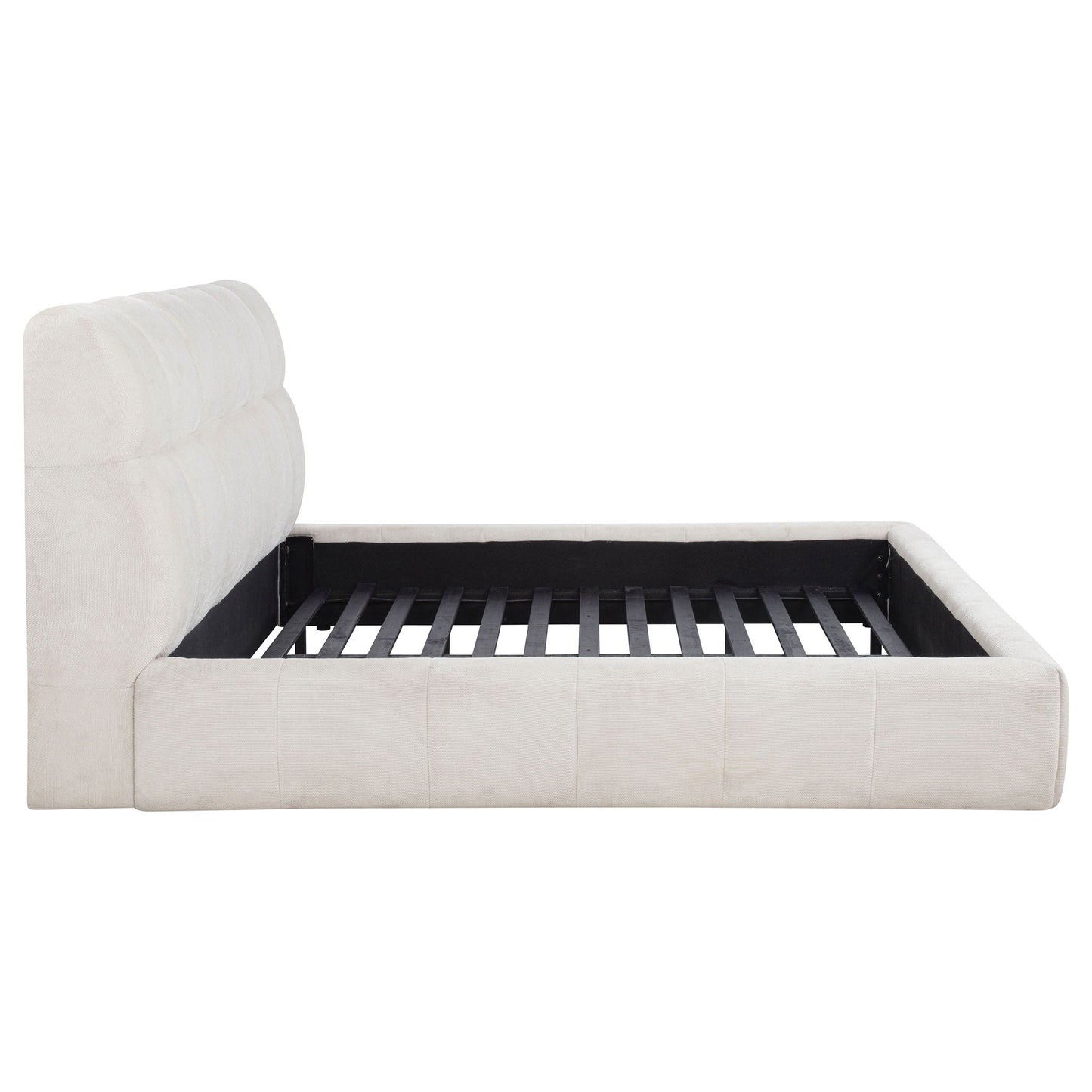 Nollet 48-inch Upholstered California King Platform Bed Cream