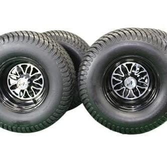 22x11.00-10 Turf tire with 10x7 Fusion Wheels for Golf Cart (Set of 2)