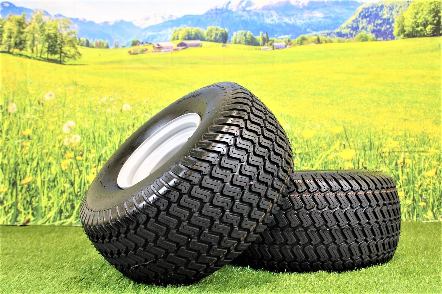 20x10.00-8  4 Ply Turf Tires with 8x7 Wheels  Lawn & Garden Mower and Golf Cart (Set of 2)