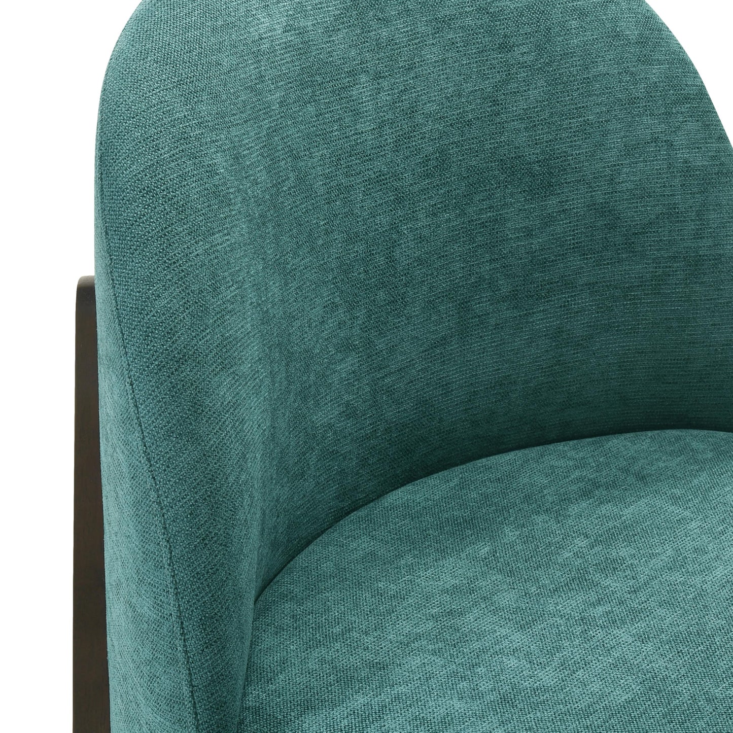 Poly & BARK Bolus Dining Chair – Ganache Brown Upholstered Accent Chair with Wood Legs – Refined Silhouette for Dining Room, Kitchen or Breakfast Nook – Arrives Fully Assembled