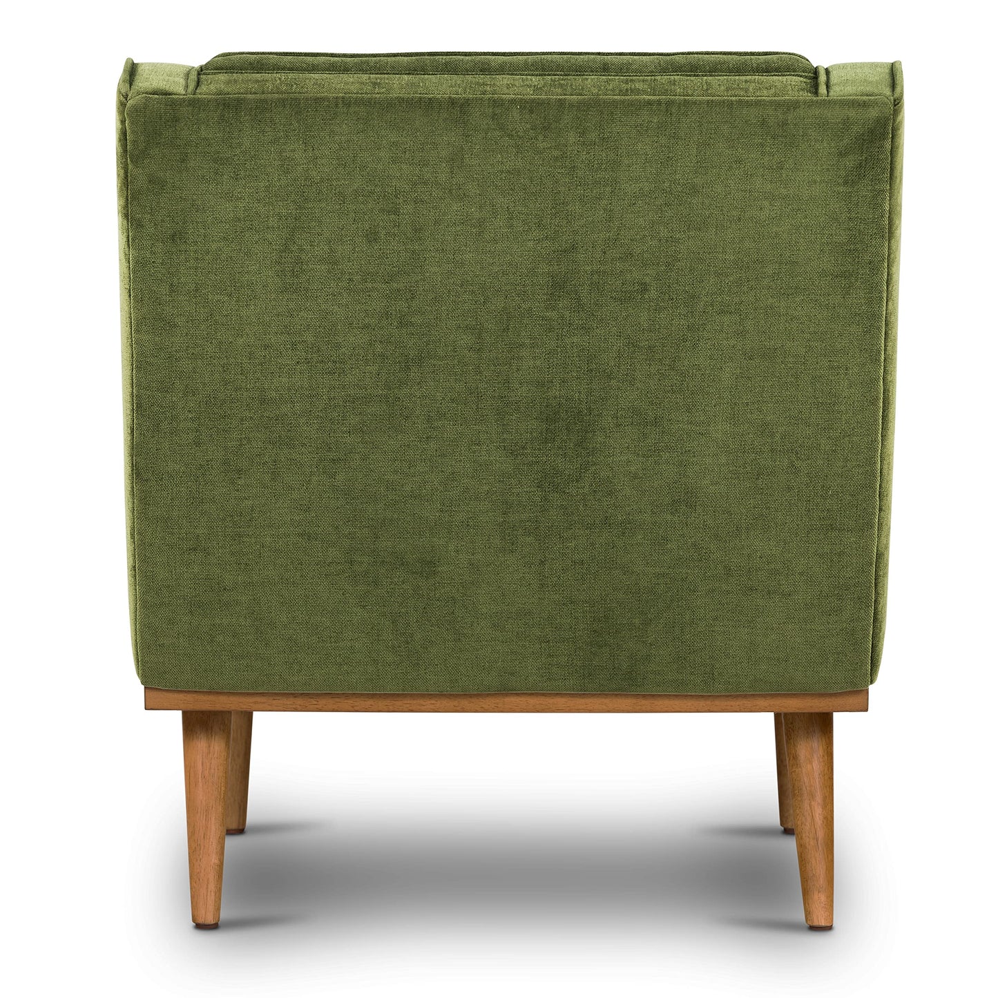 Poly & BARK Rowan Lounge Chairs Set of 2 – Mid Century Modern Leather Armchairs with Ribbed Seat and Solid Ash Wood Frame, Cognac Tan