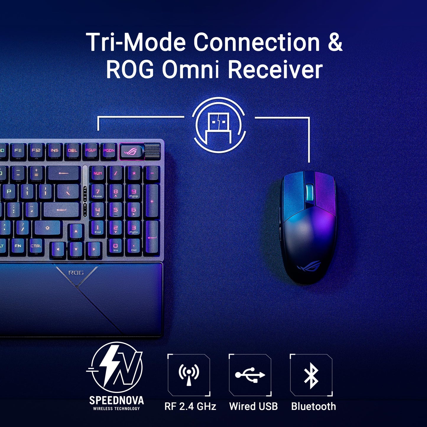 ASUS ROG Strix Scope II 96 Wireless Mechanical Gaming Keyboard – 96% Full-Size, Tri-Mode Connectivity, Hot Swappable Pre-lubed ROG NX Snow Linear Switches, PBT Keycaps, RGB, PC/Mac Support-Black