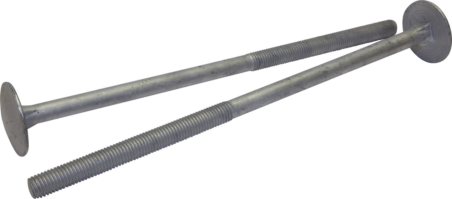 5/8-11 x 10 A307 Grade A Timber Bolts Hot Dipped Galvanized 6in Thread (40)