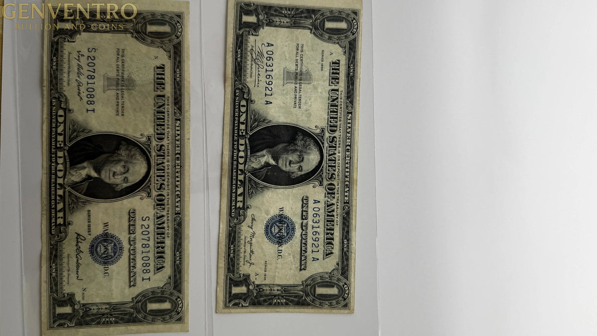 1935 Blue Seal $1 Silver Certificates